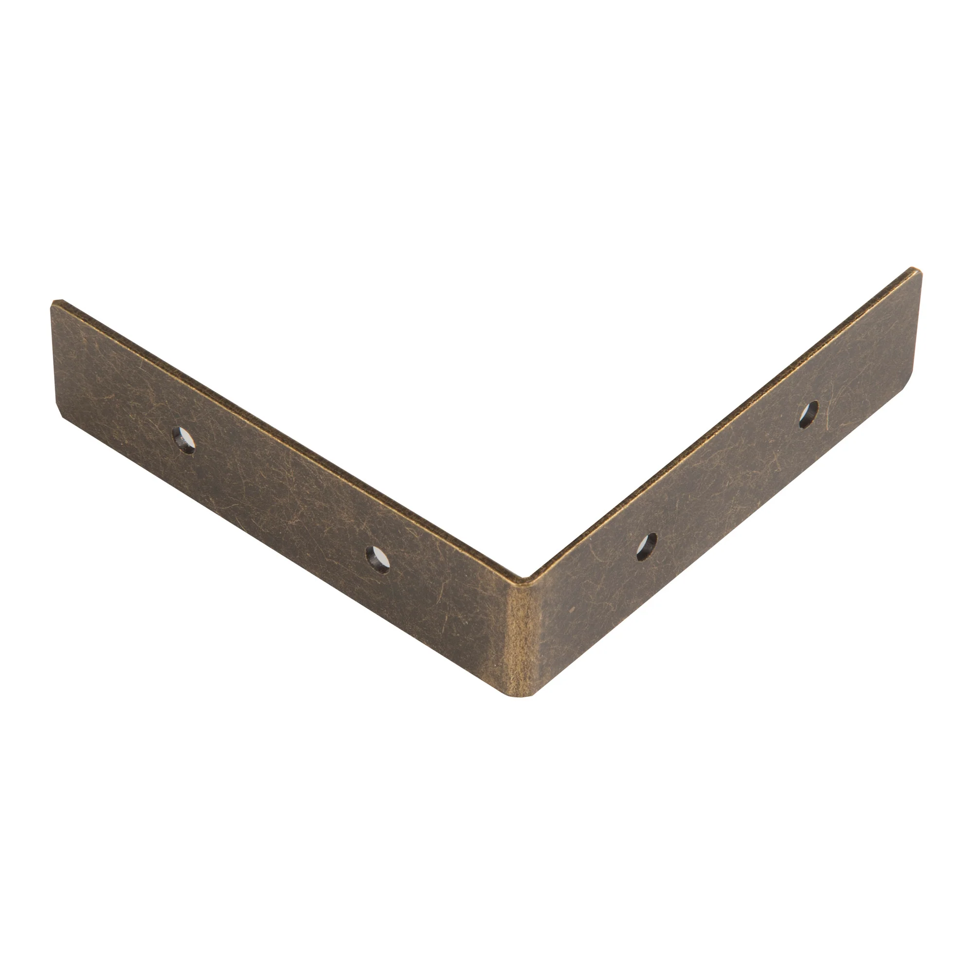 Smooth Right Angle Corners, Small, Antique Brass, 4 pc - Image 3