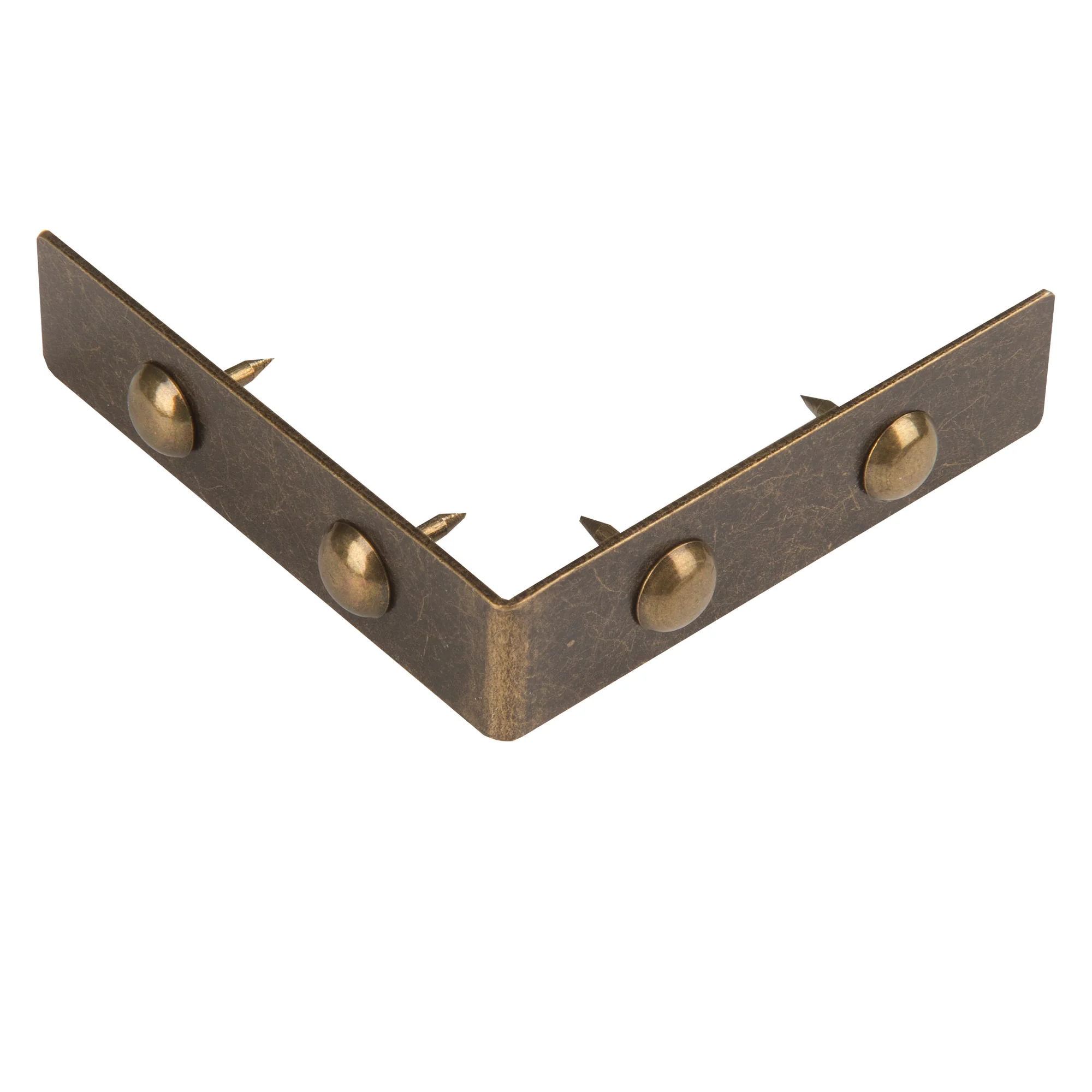 Smooth Right Angle Corners, Small, Antique Brass, 4 pc - Image 4
