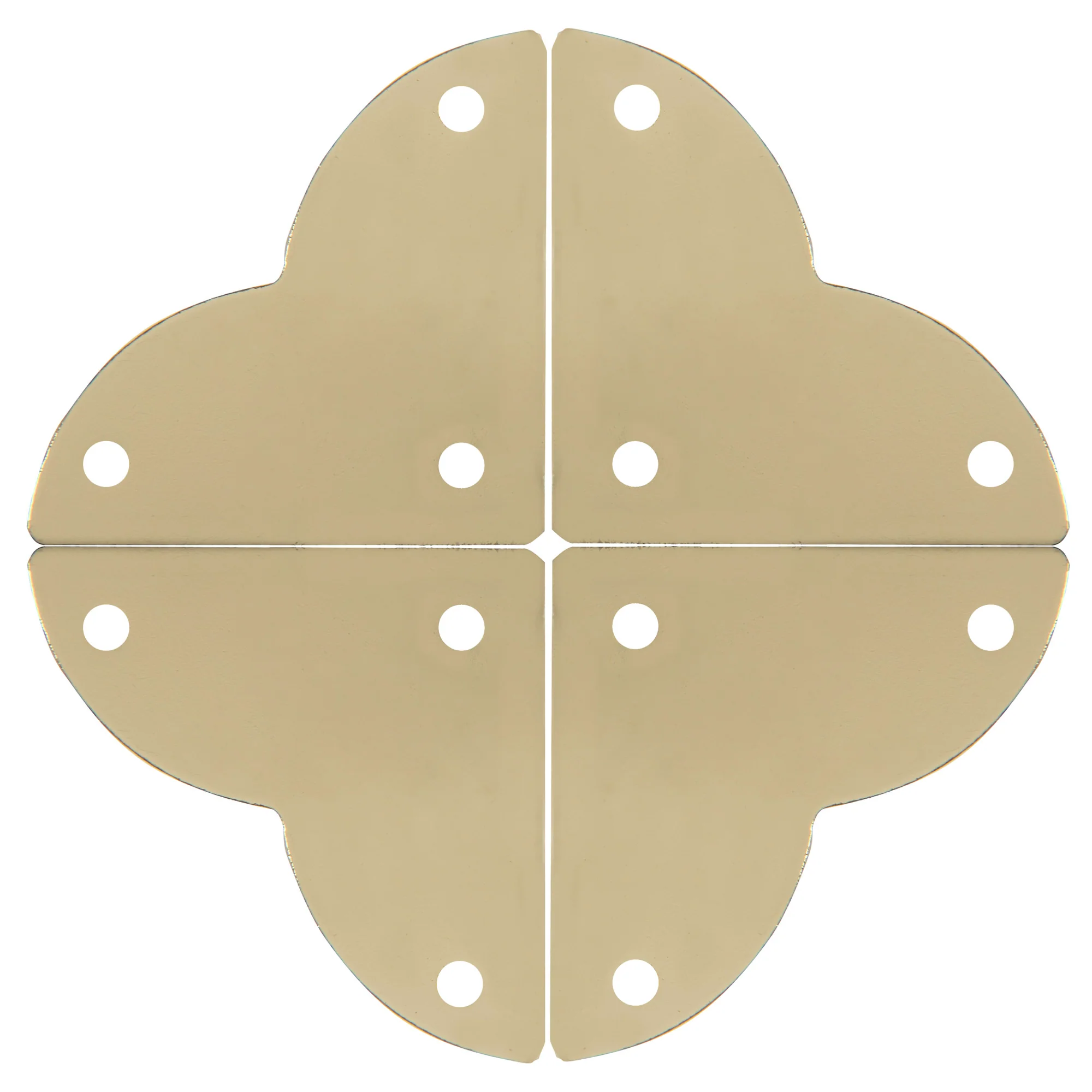 Smooth Quatrefoil Corners, Small, Brass, 4 pc - Image 3