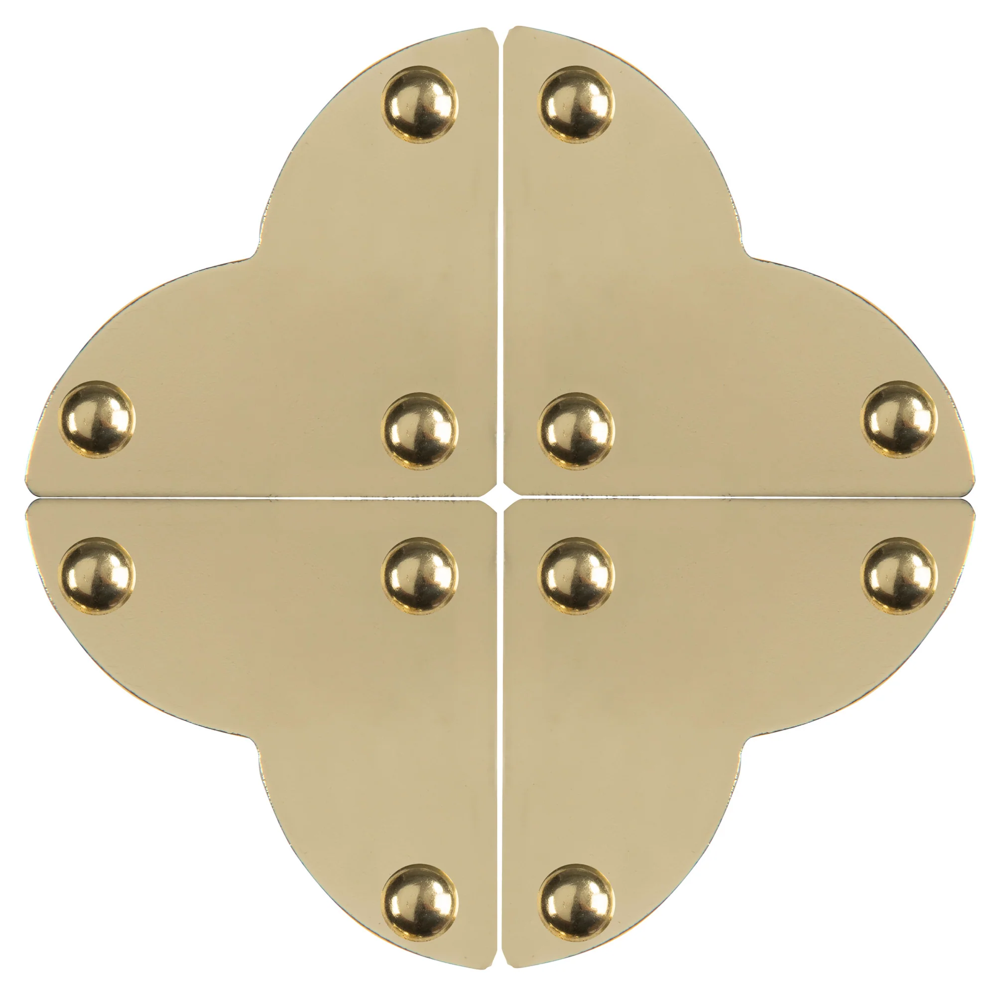Smooth Quatrefoil Corners, Small, Brass, 4 pc - Image 4