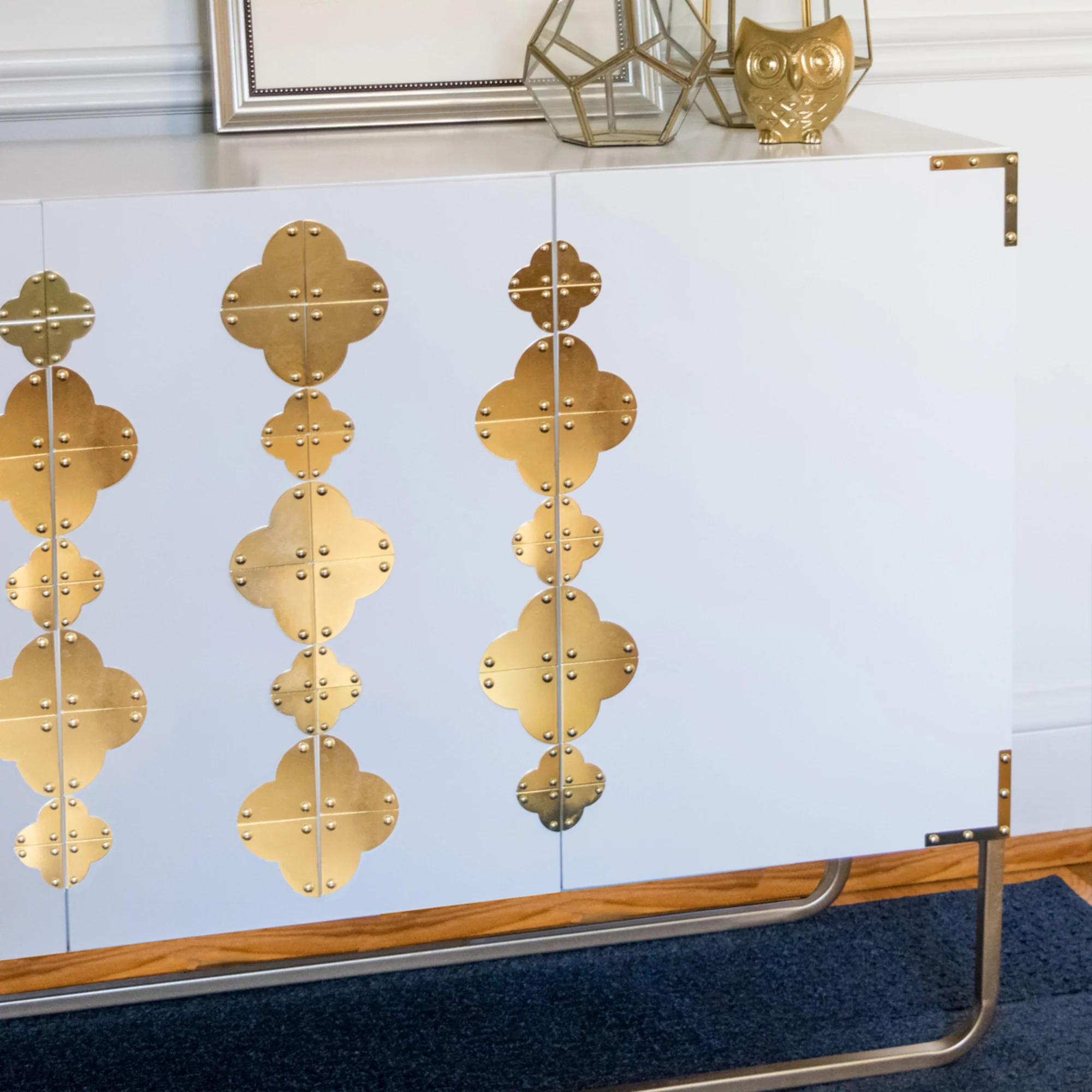 Smooth Quatrefoil Corners, Small, Brass, 4 pc - Image 5