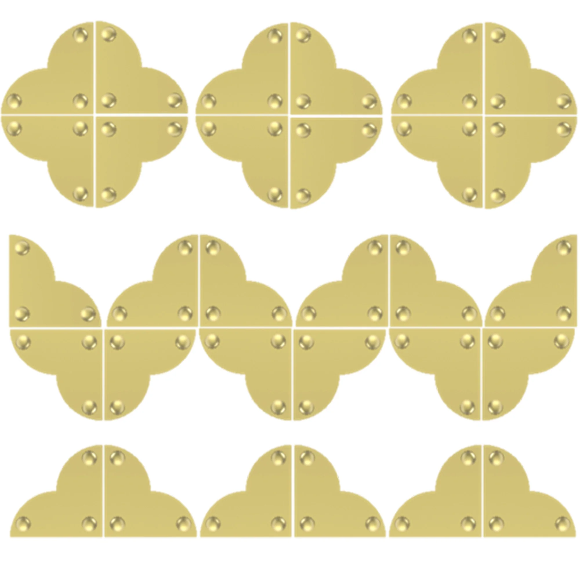 Smooth Quatrefoil Corners, Small, Brass, 4 pc - Image 7