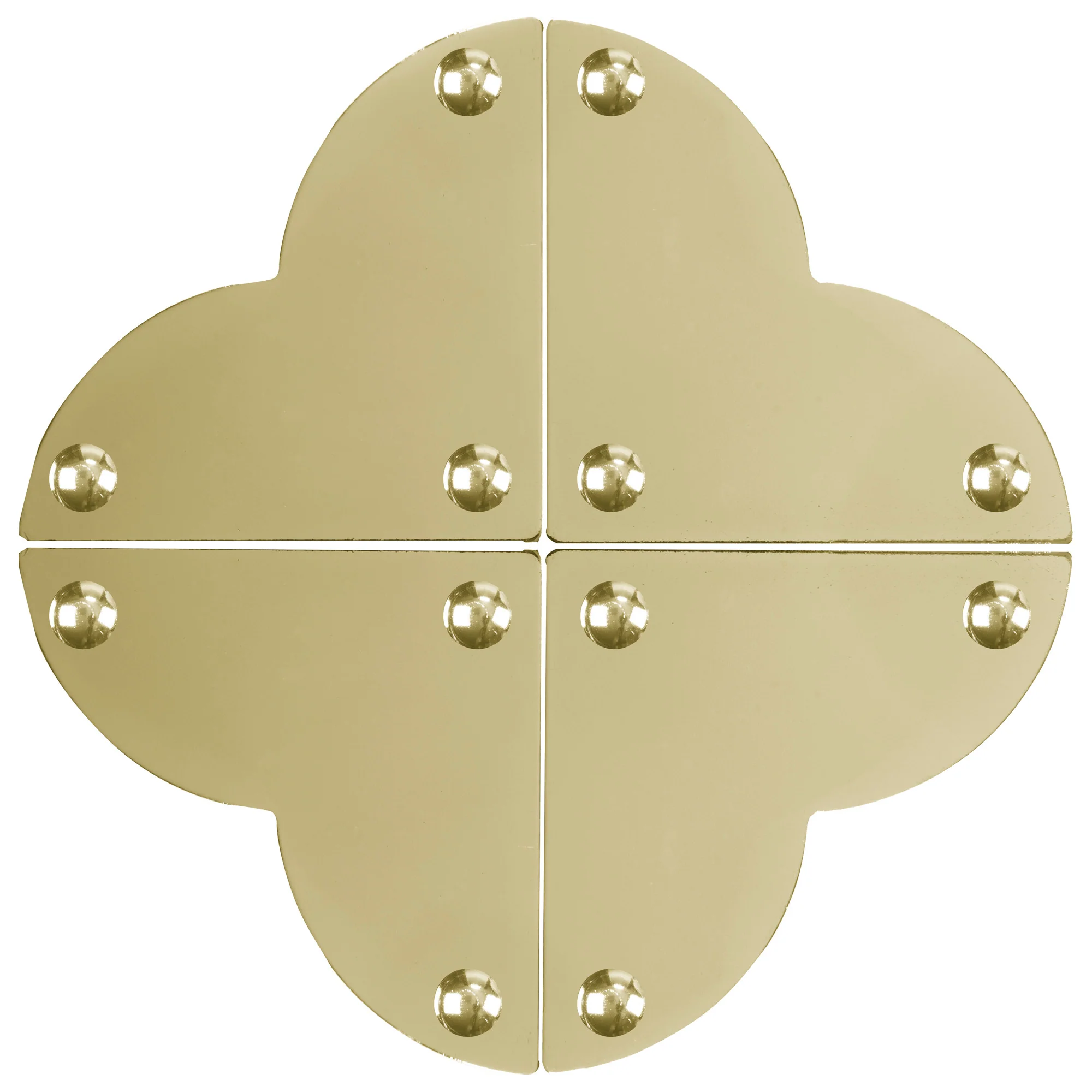 Smooth Quatrefoil Corners, Large, Brass, 4 pc - Image 3