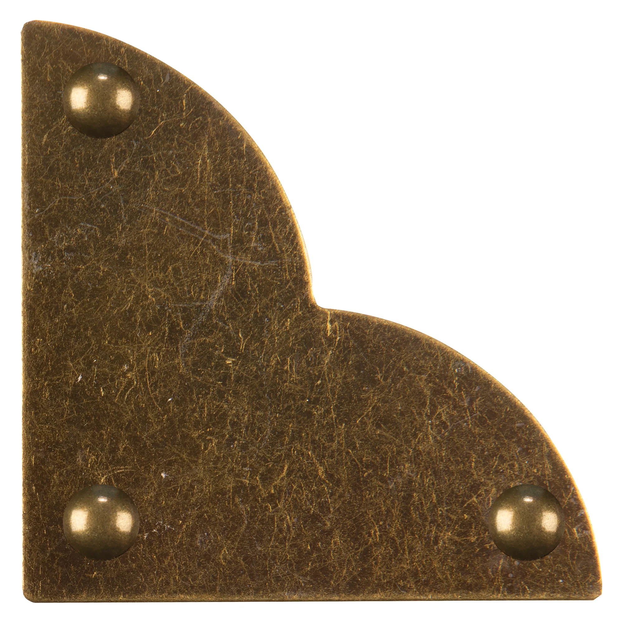 Smooth Quatrefoil Corners, Large, Antique Brass, 4 pc - Image 3