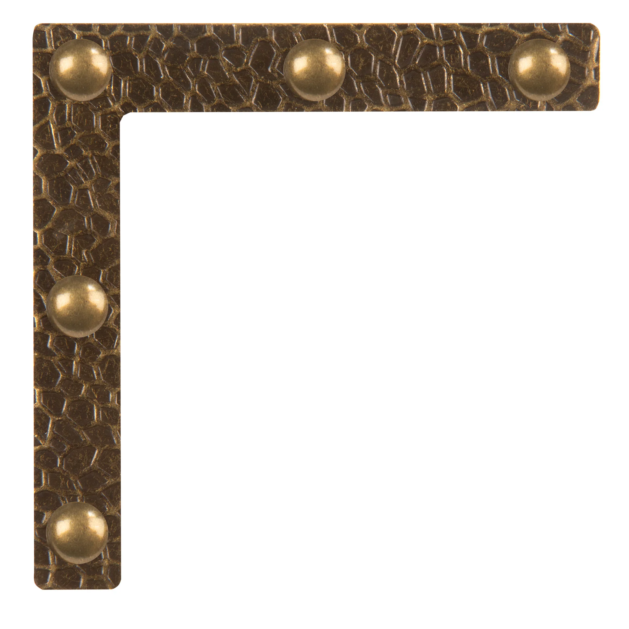 Textured Campaign Corners, Large, Antique Brass, 4 pc - Image 4