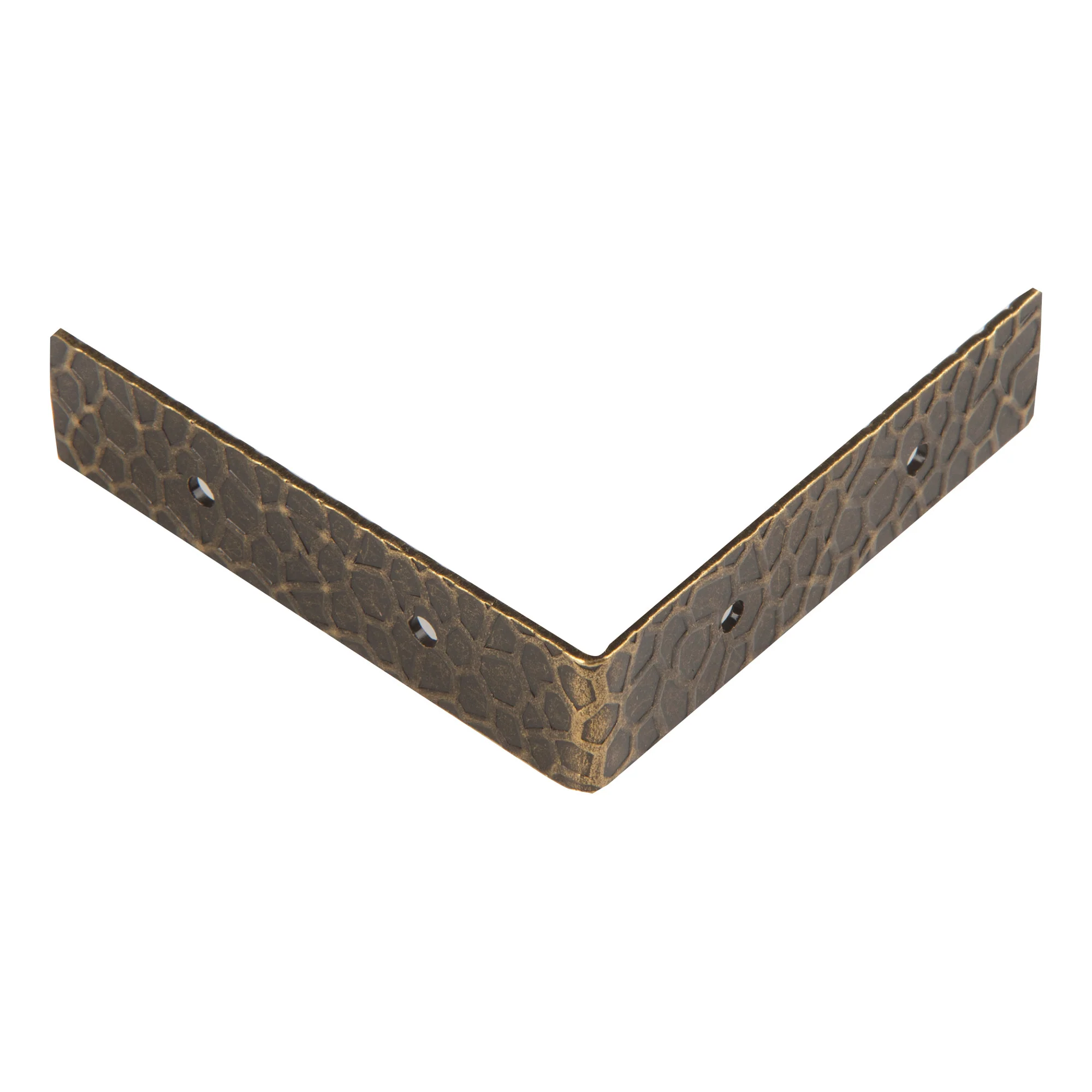 Textured Right Angle Corners, Large, Antique Brass, 4 pc - Image 3