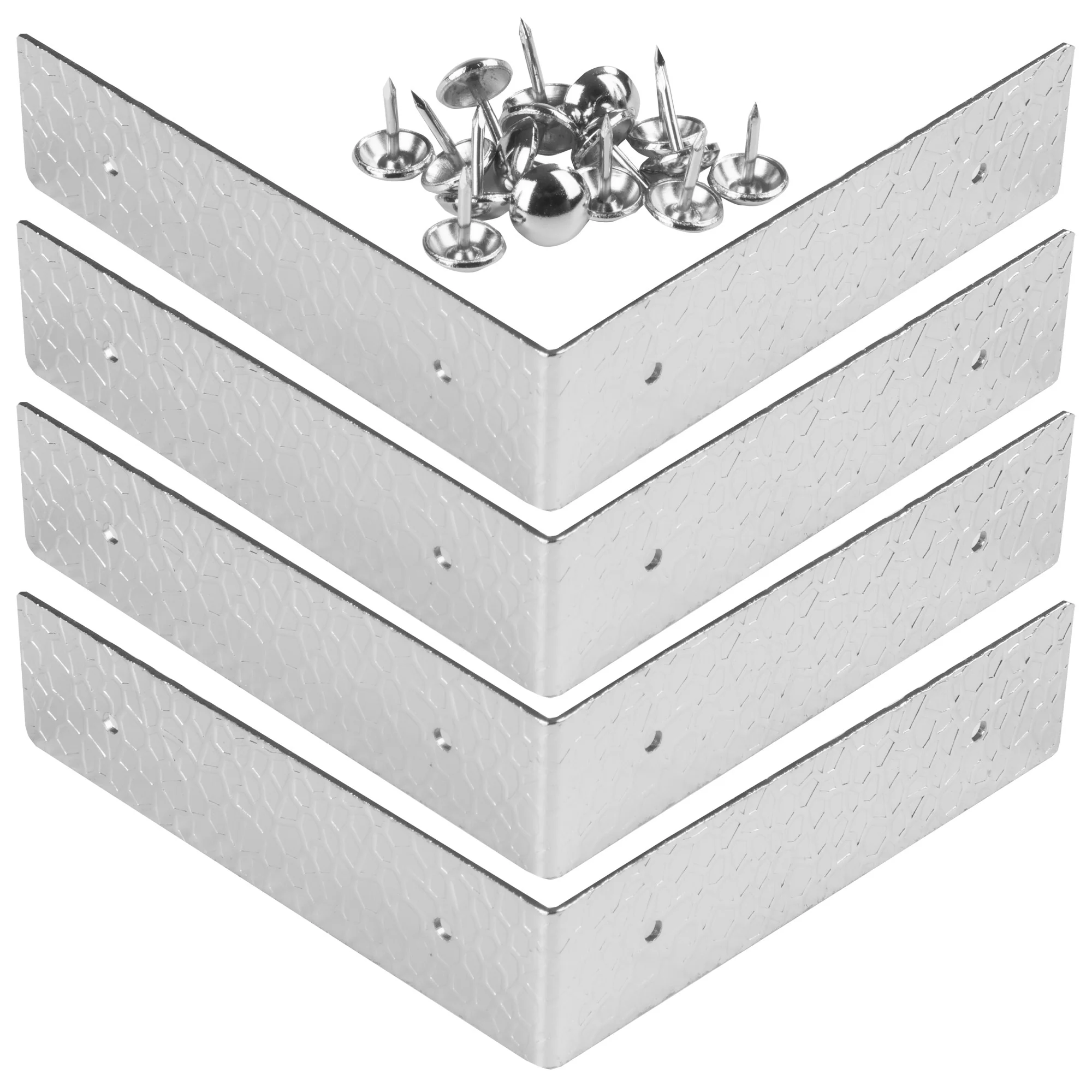 Textured Right Angle Corners, Large, Nickel, 4 pc - Image 2