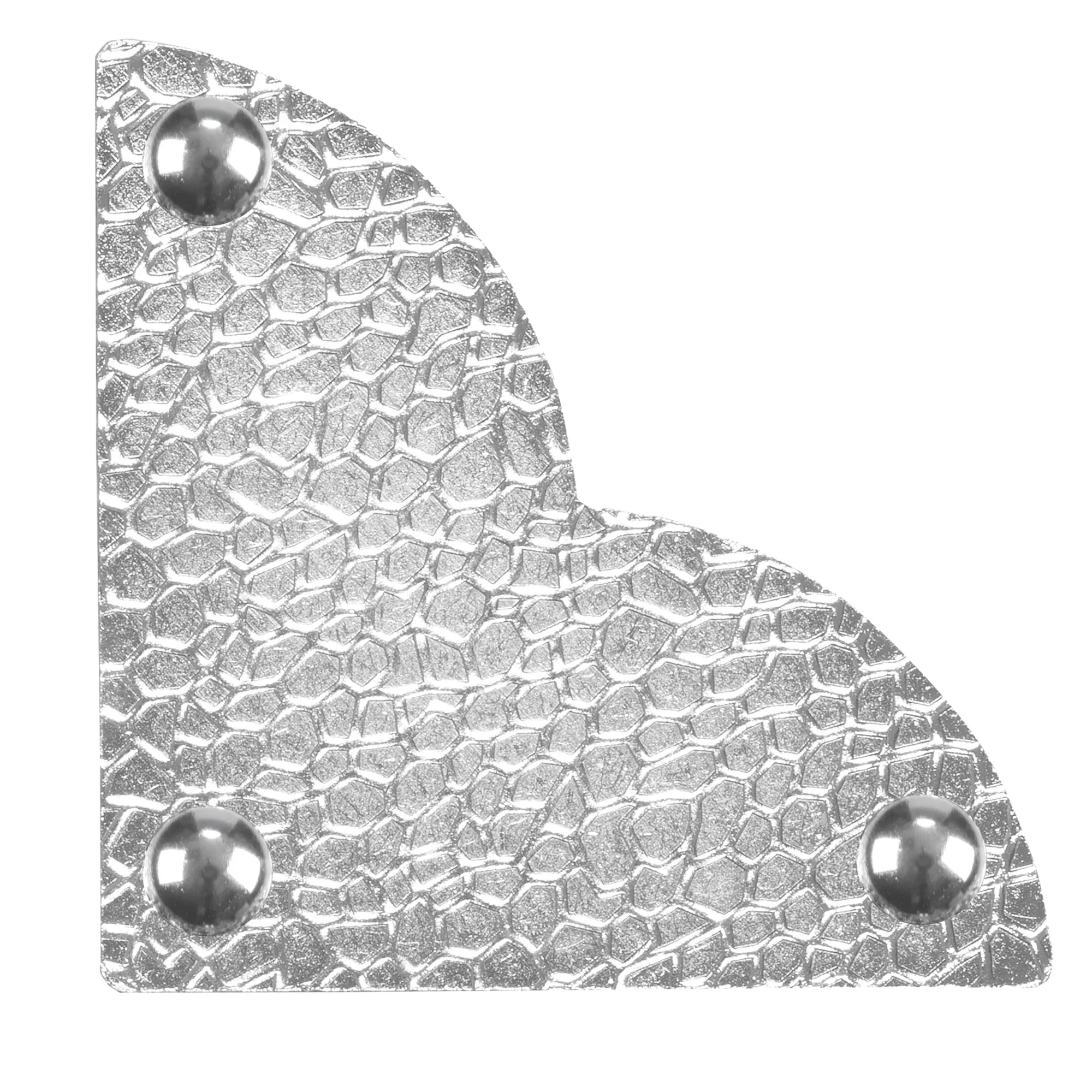 Textured Quatrefoil Corners, Large, Nickel, 4pc - Image 3