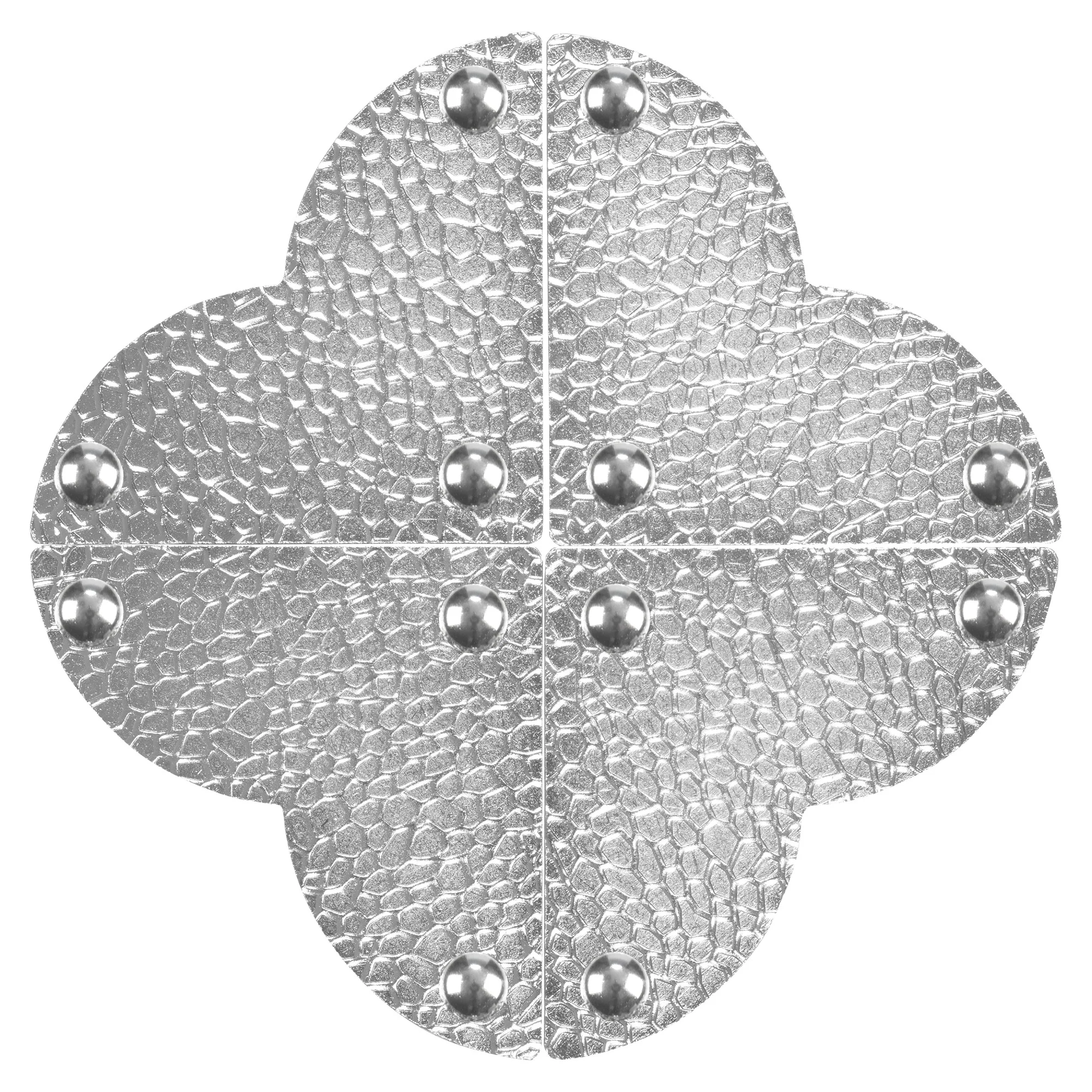 Textured Quatrefoil Corners, Large, Nickel, 4pc - Image 5