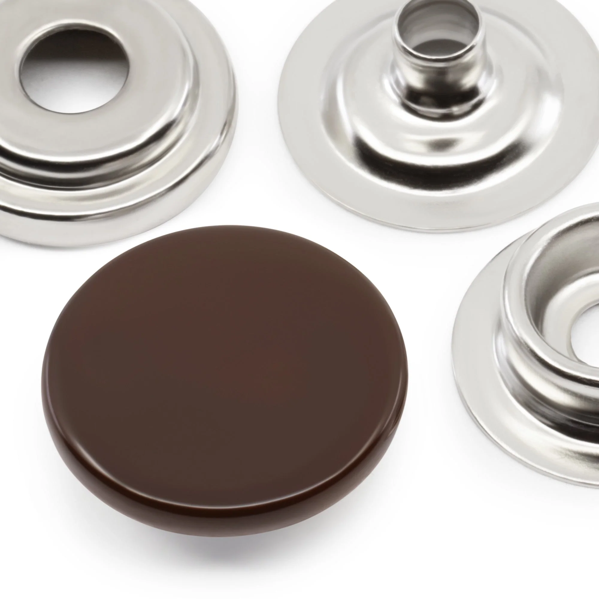 5/8" Heavy Duty Snaps, 7 Sets, Brown - Image 2