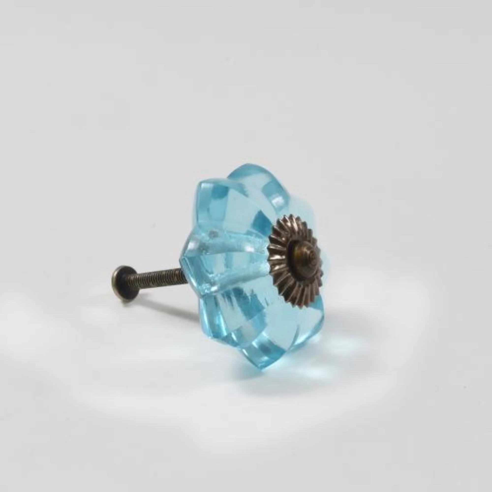 Glass Scallop Knob, Blue - Image 2