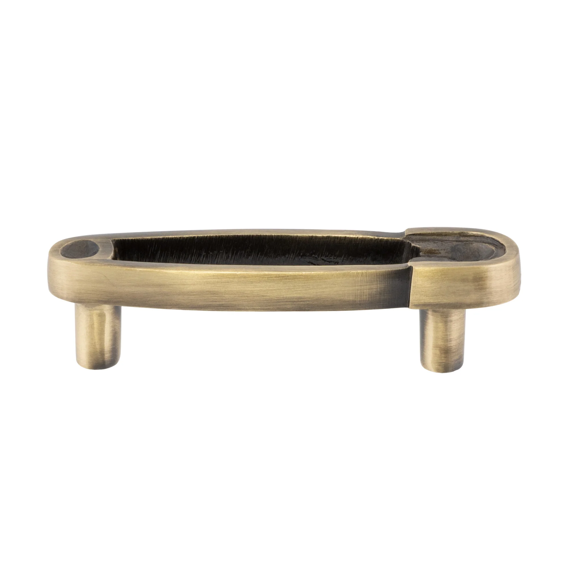 Brass Safety Pin Pull, Antique Brass - Image 2