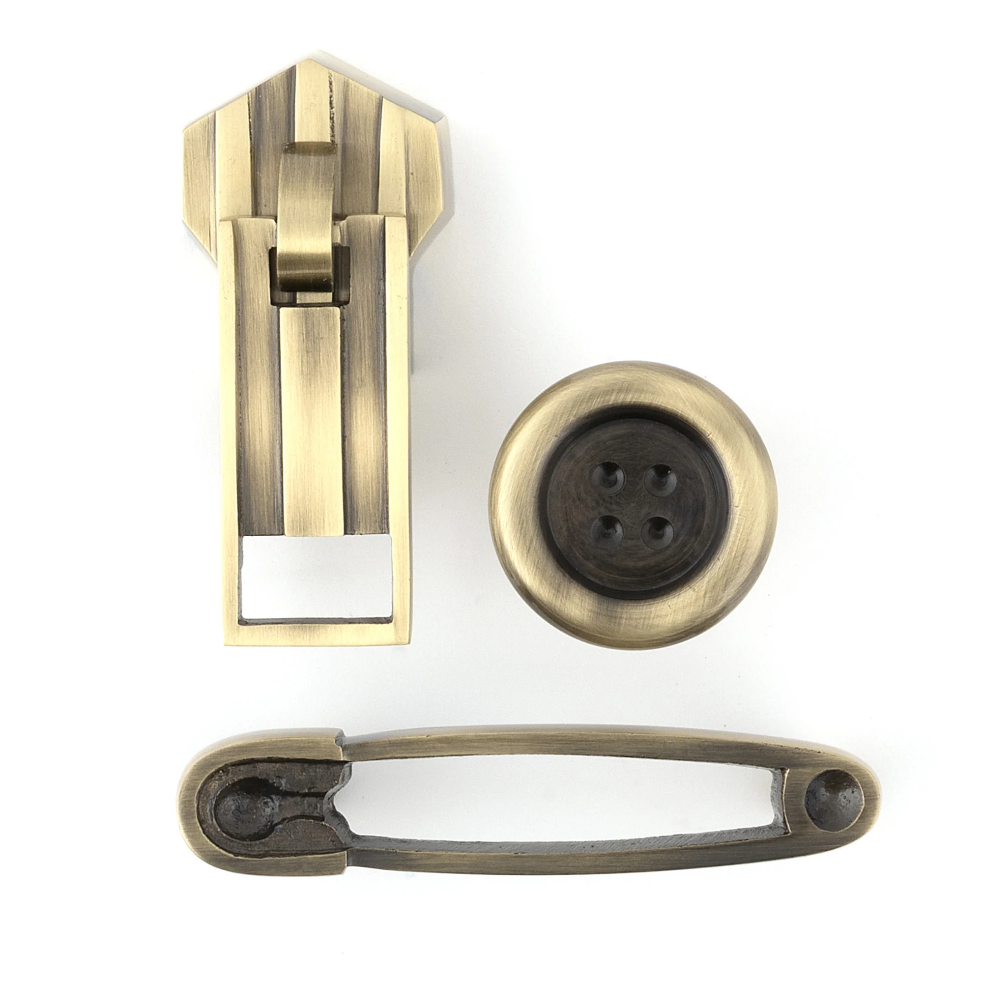 Brass Zipper Pull, Antique Brass - Image 5