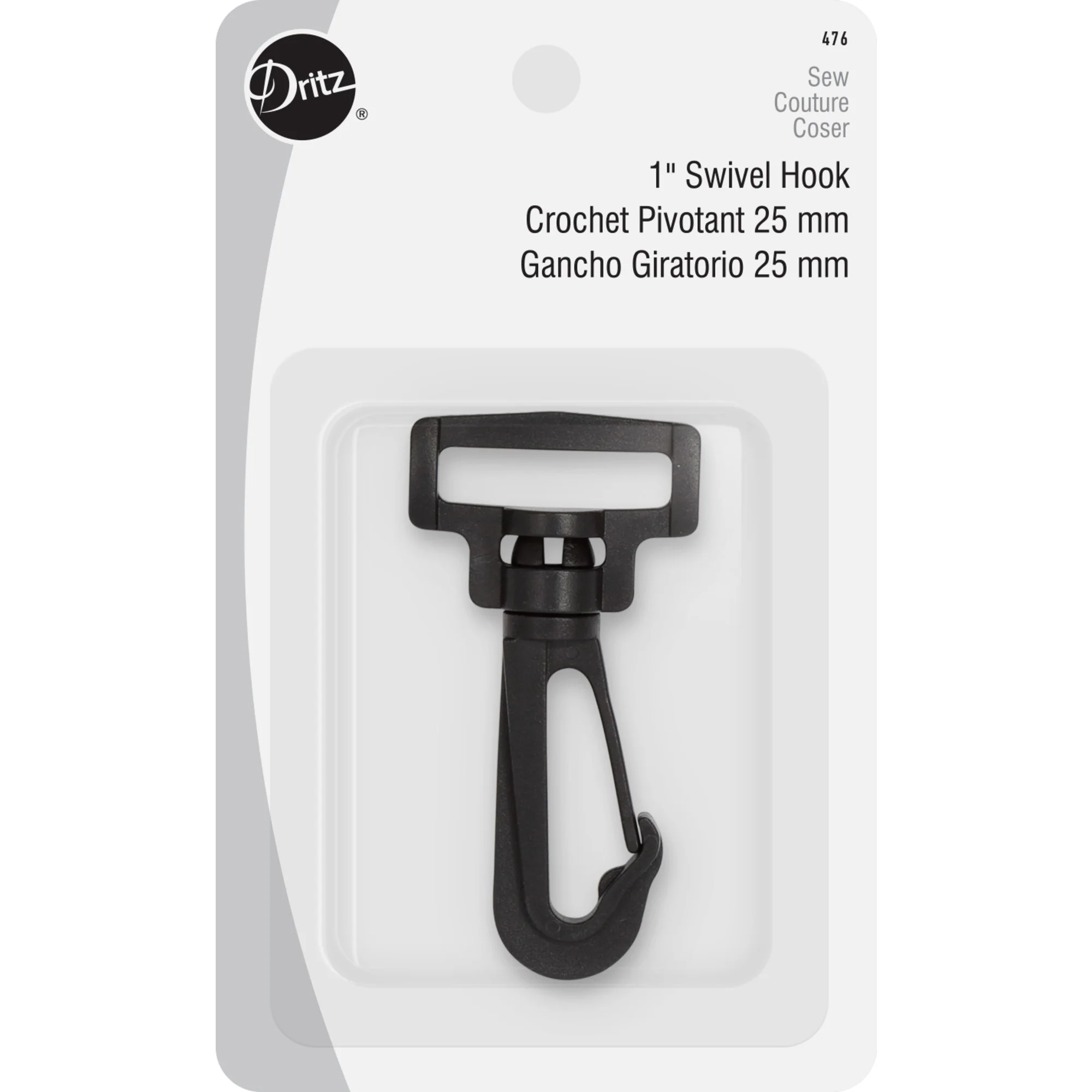 1" Swivel Snap Hook, Black