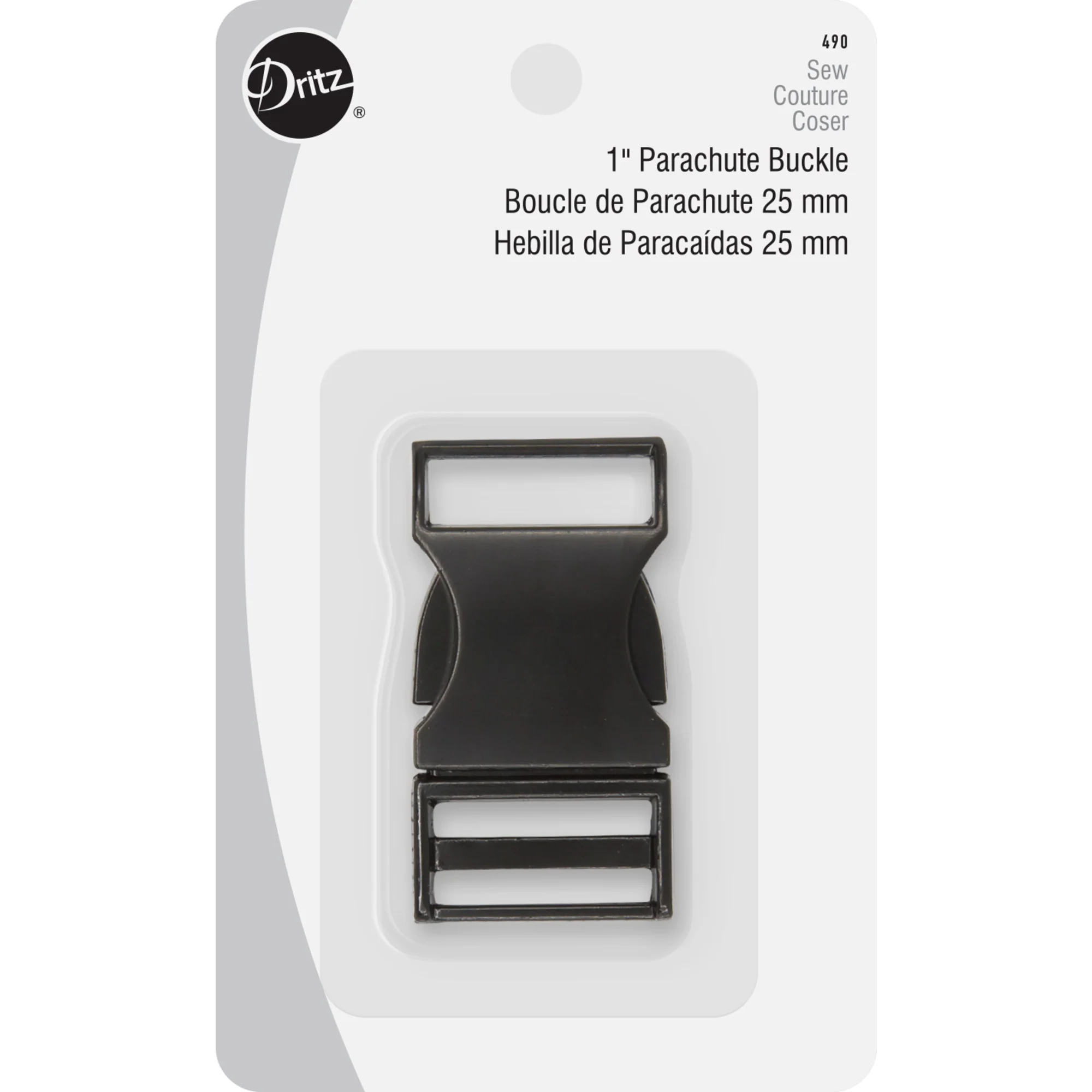 1" Parachute Buckle, Black