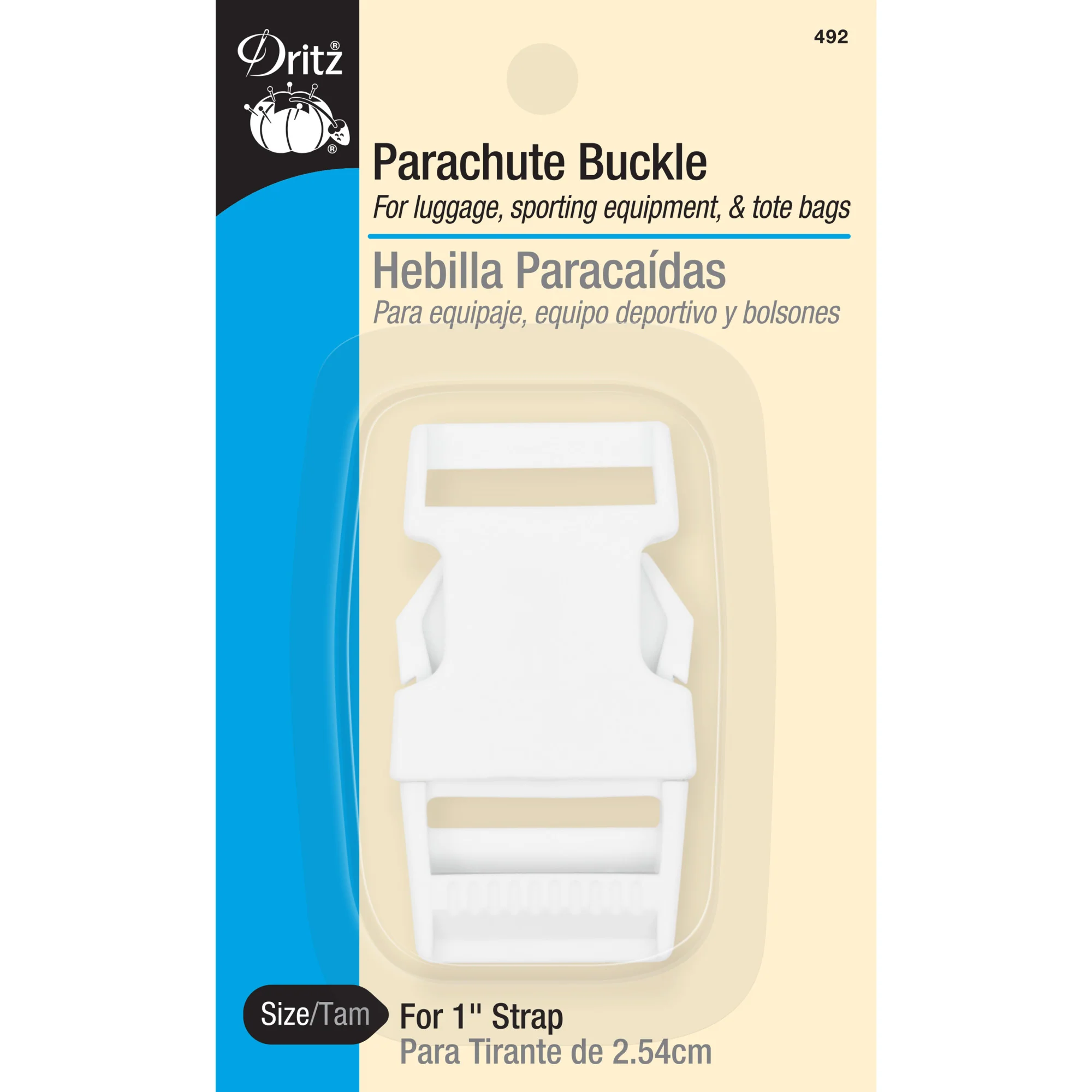 1" Parachute Buckle, White