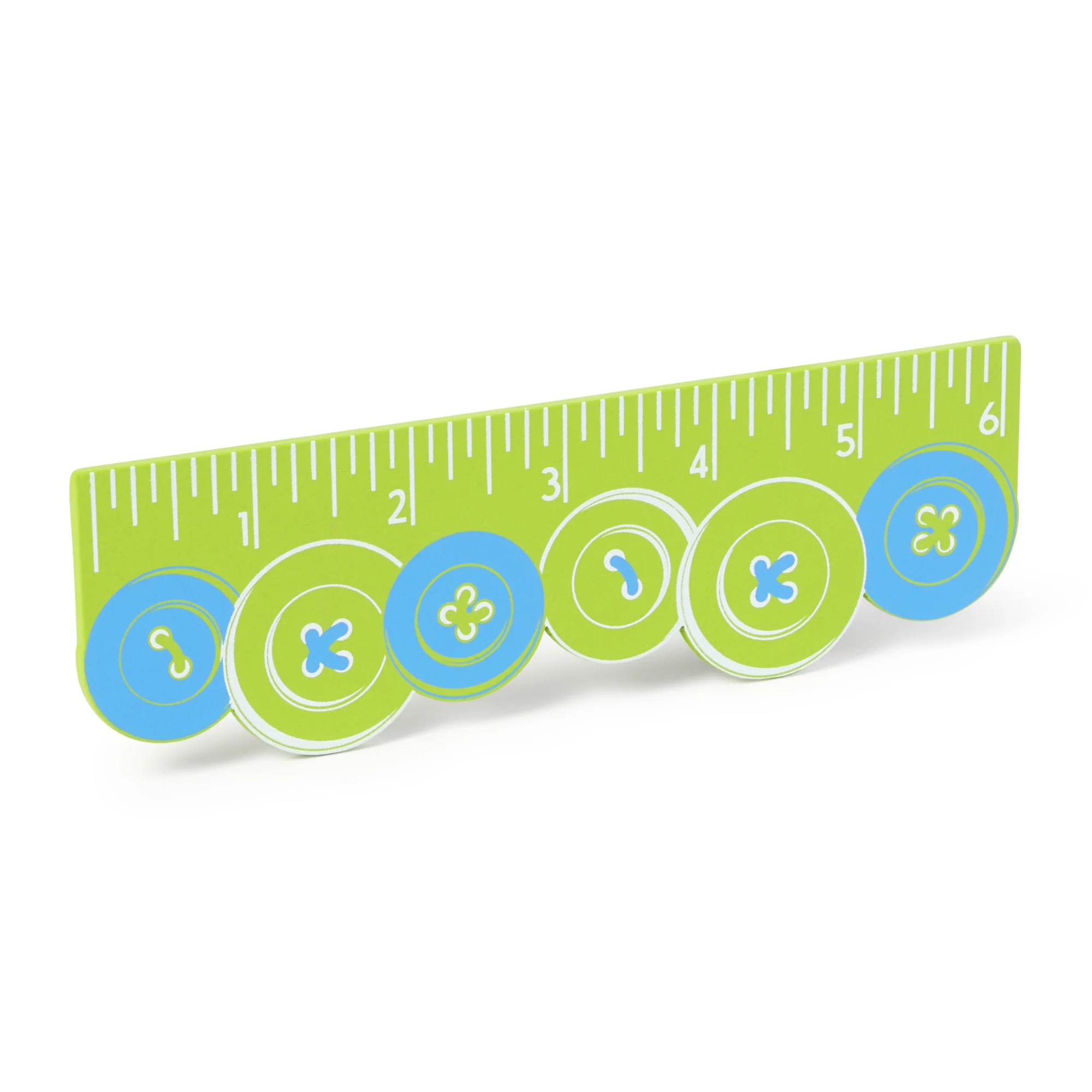 6" Wooden Ruler, Buttons - Image 2