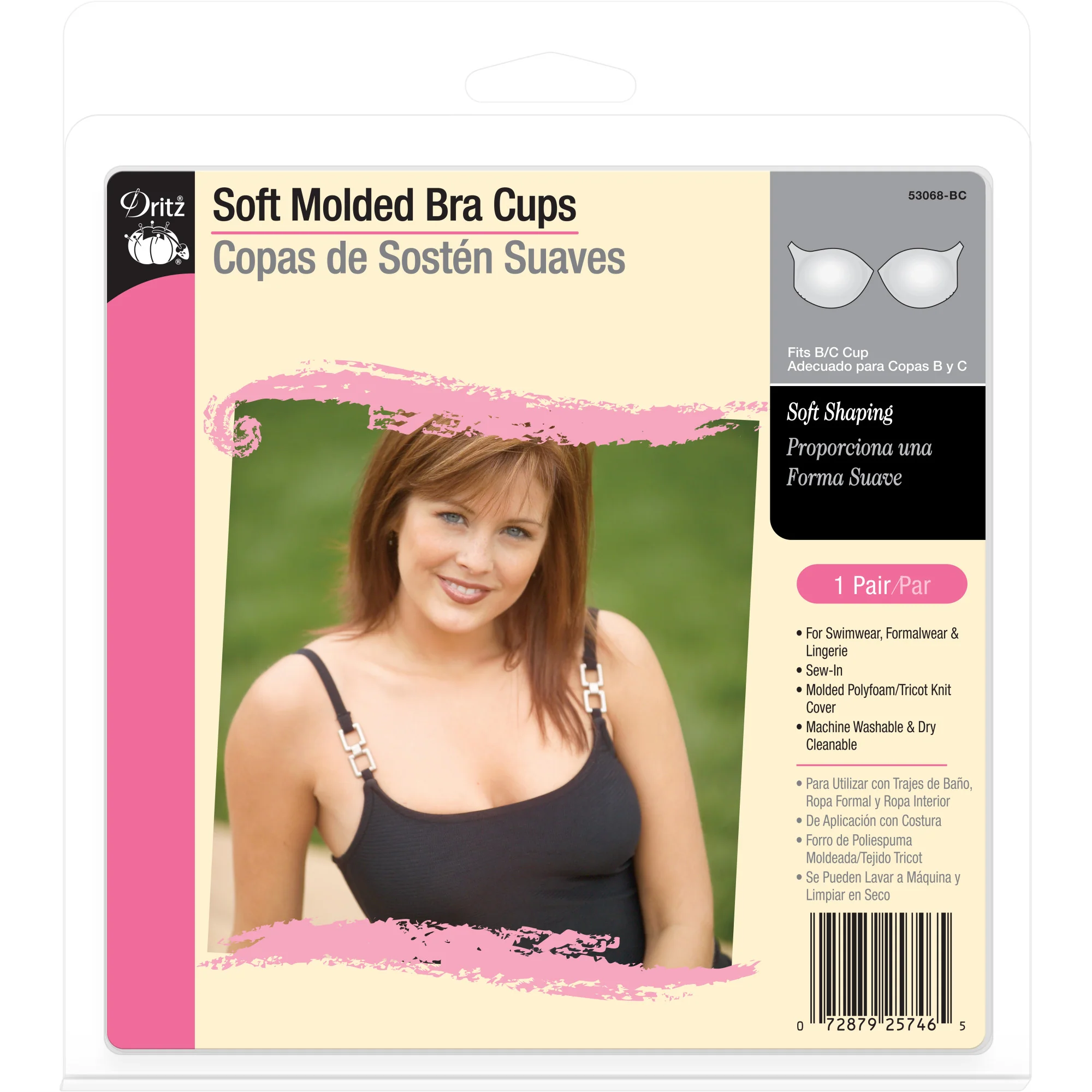 Soft Molded Bra Cups, Beige, B/C Cup