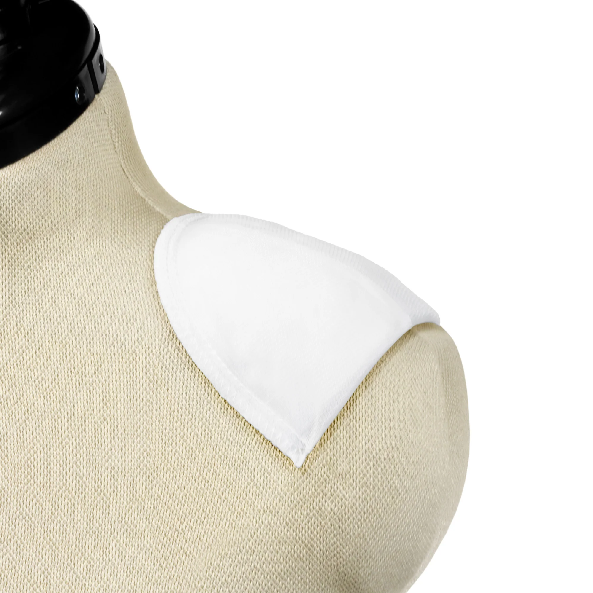 1/2" Covered Raglan Shoulder Pads, White - Image 3
