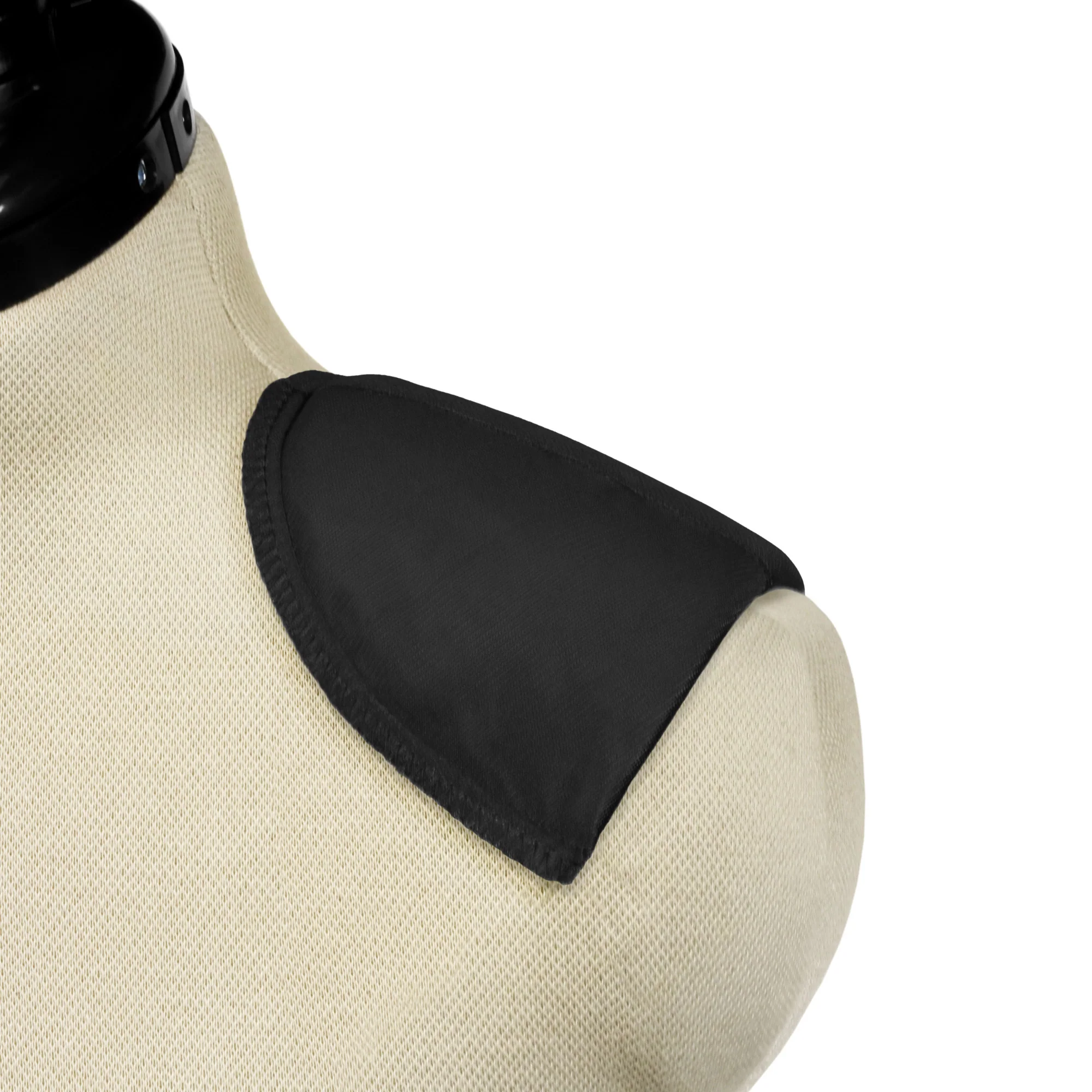 1/2" Covered Set-In Shoulder Pads, Black - Image 3