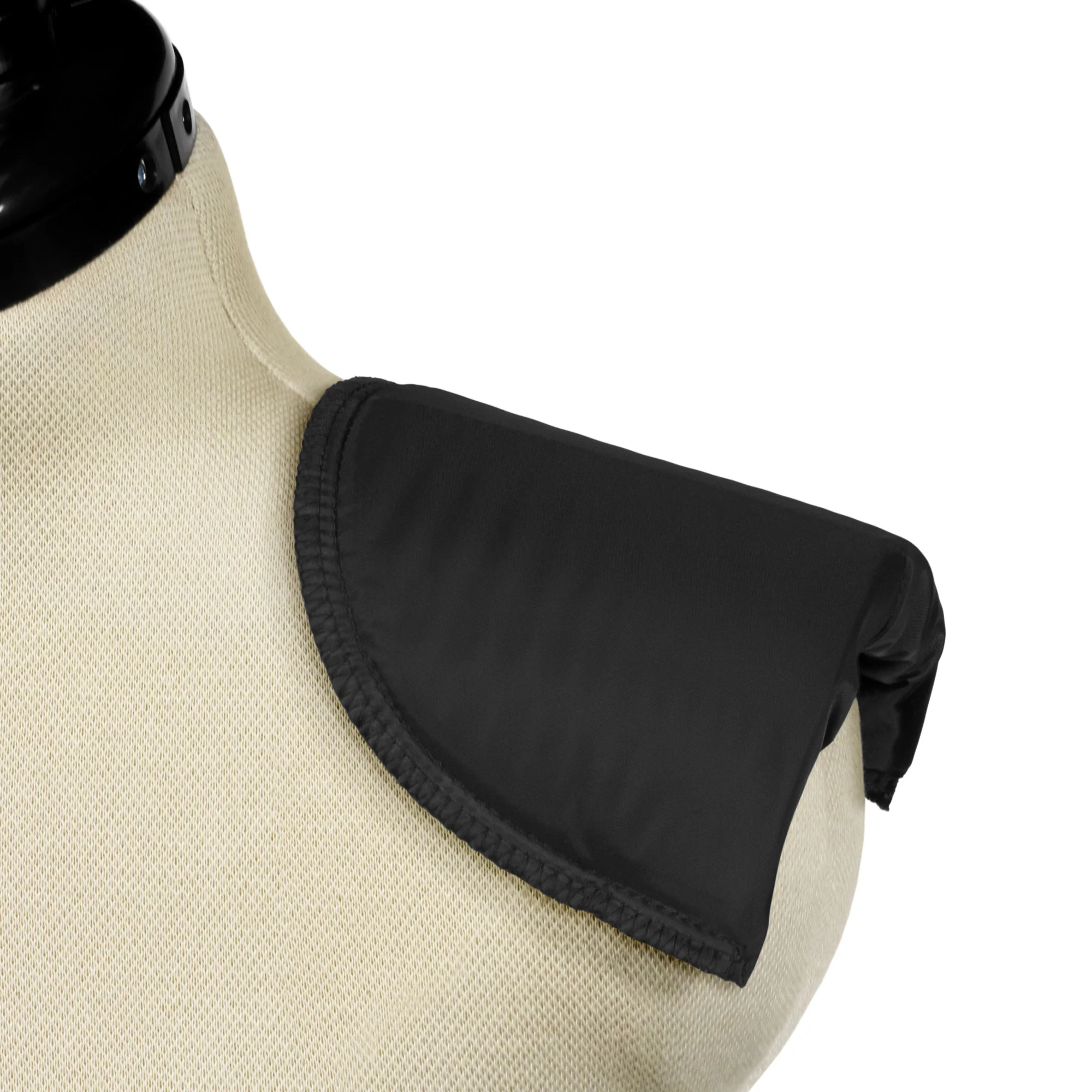 1" Covered Set-In Shoulder Pads, Black - Image 3