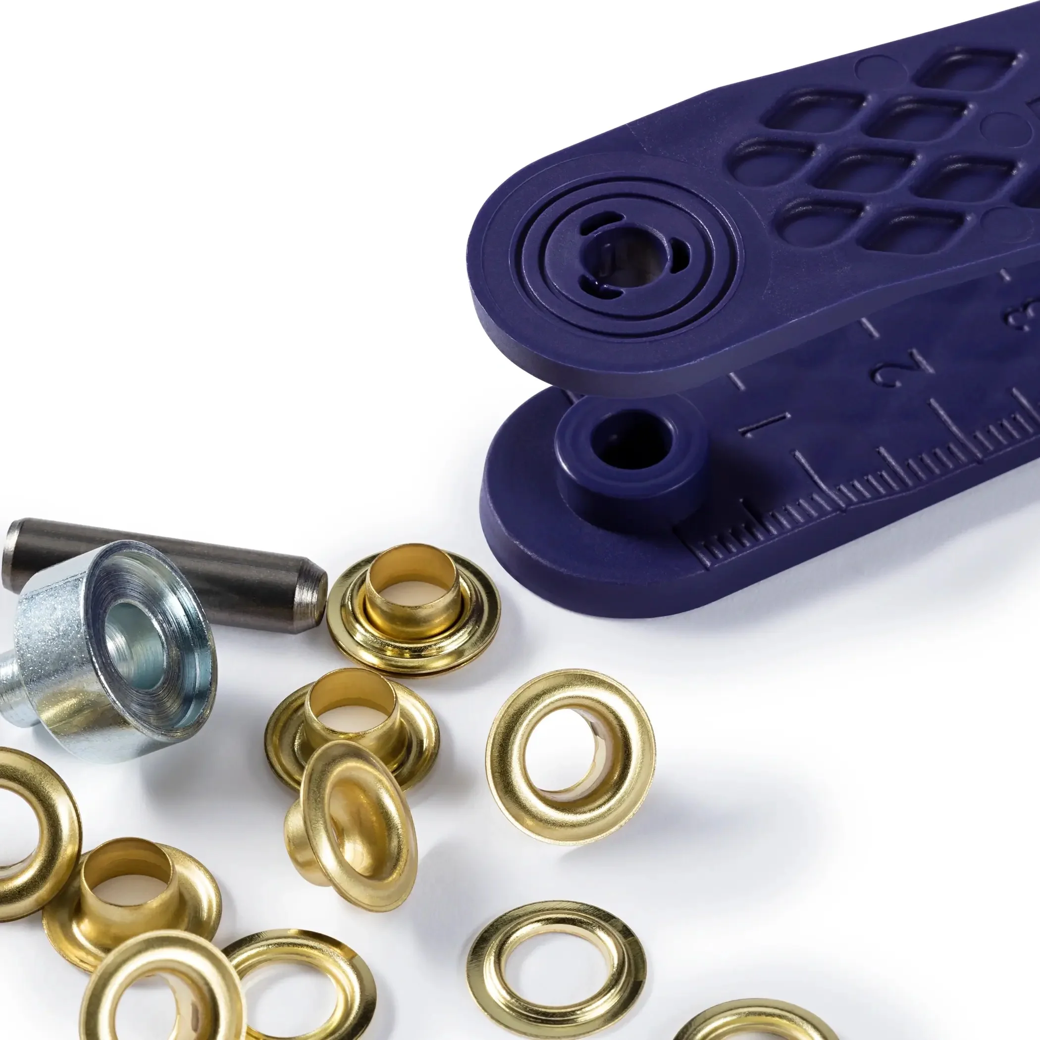 Eyelet with Washers, brass, 5mm, gold - Image 3