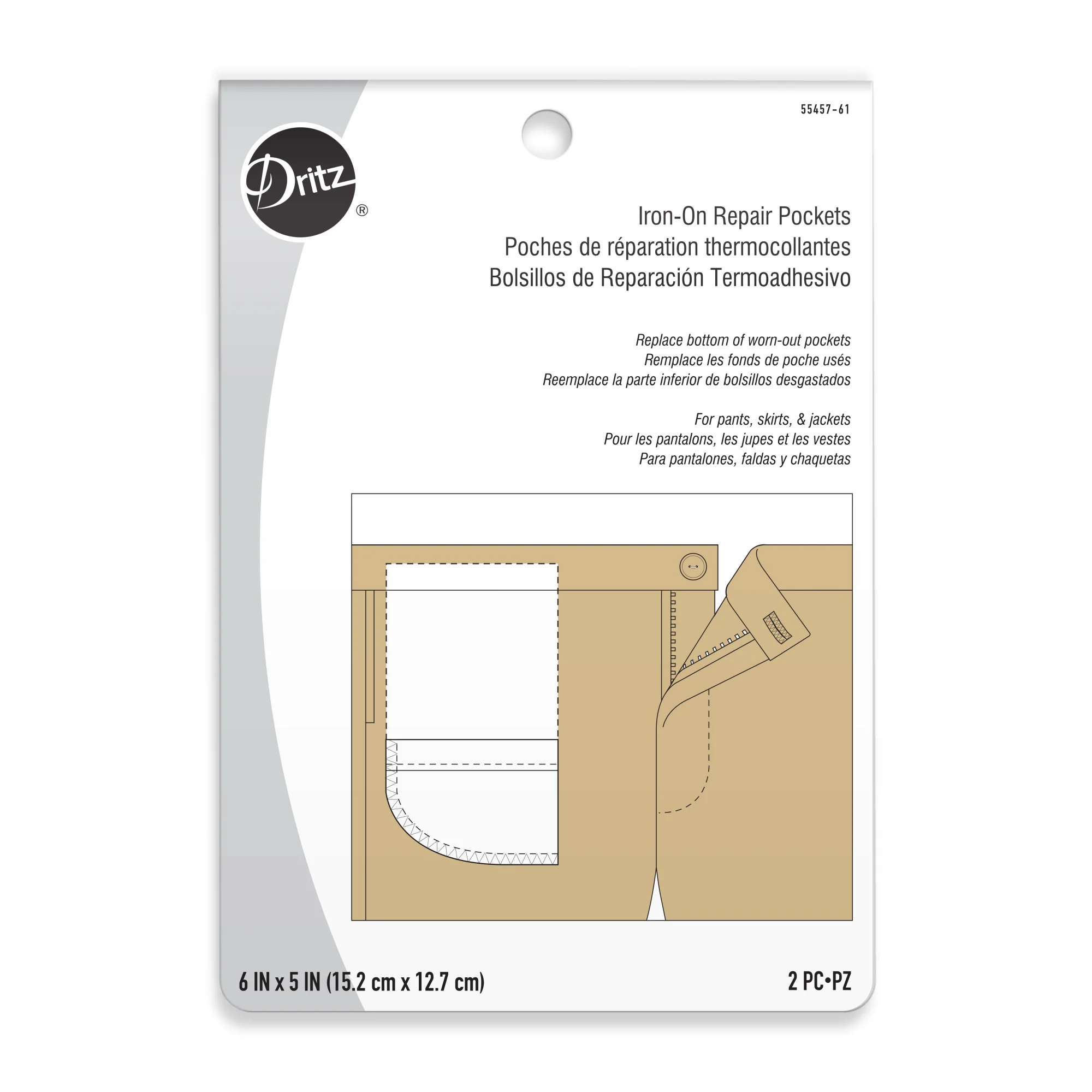 Iron-On Repair Pockets, 2 pc