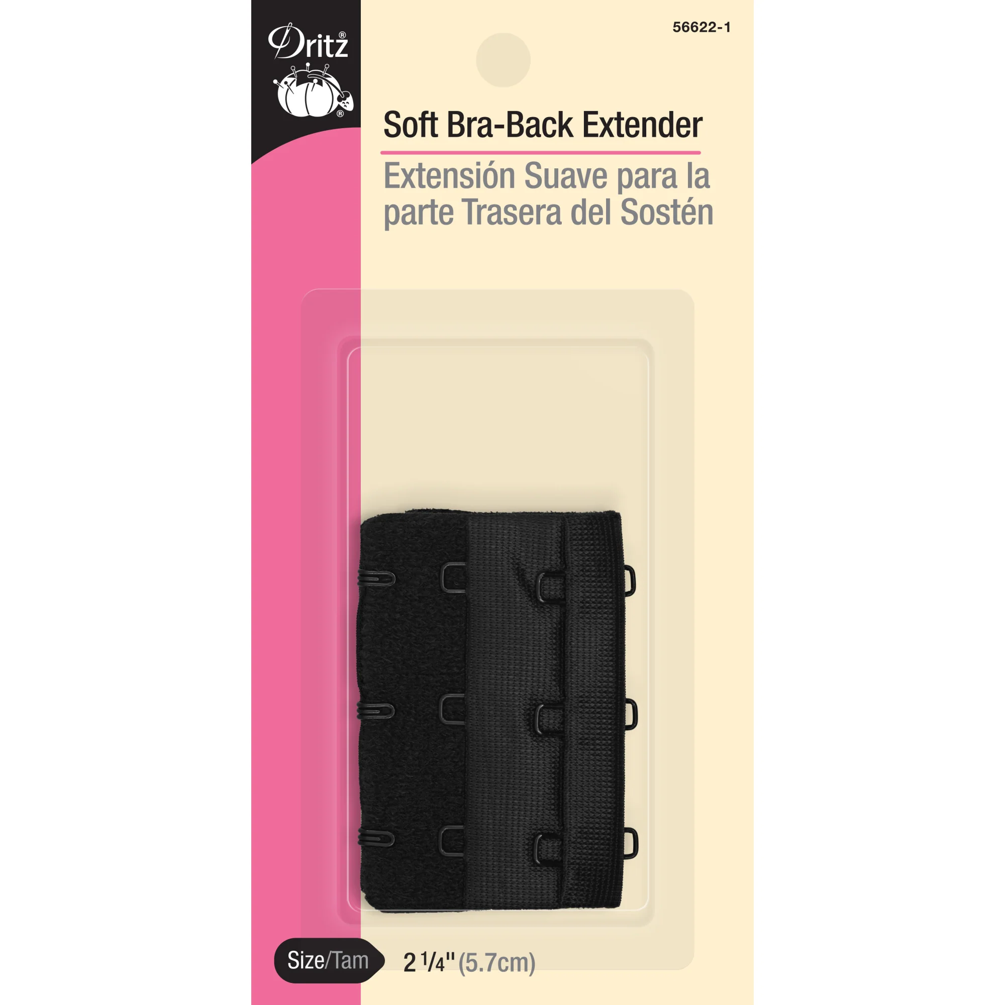 2-1/4" Soft Bra-Back Extender, Black