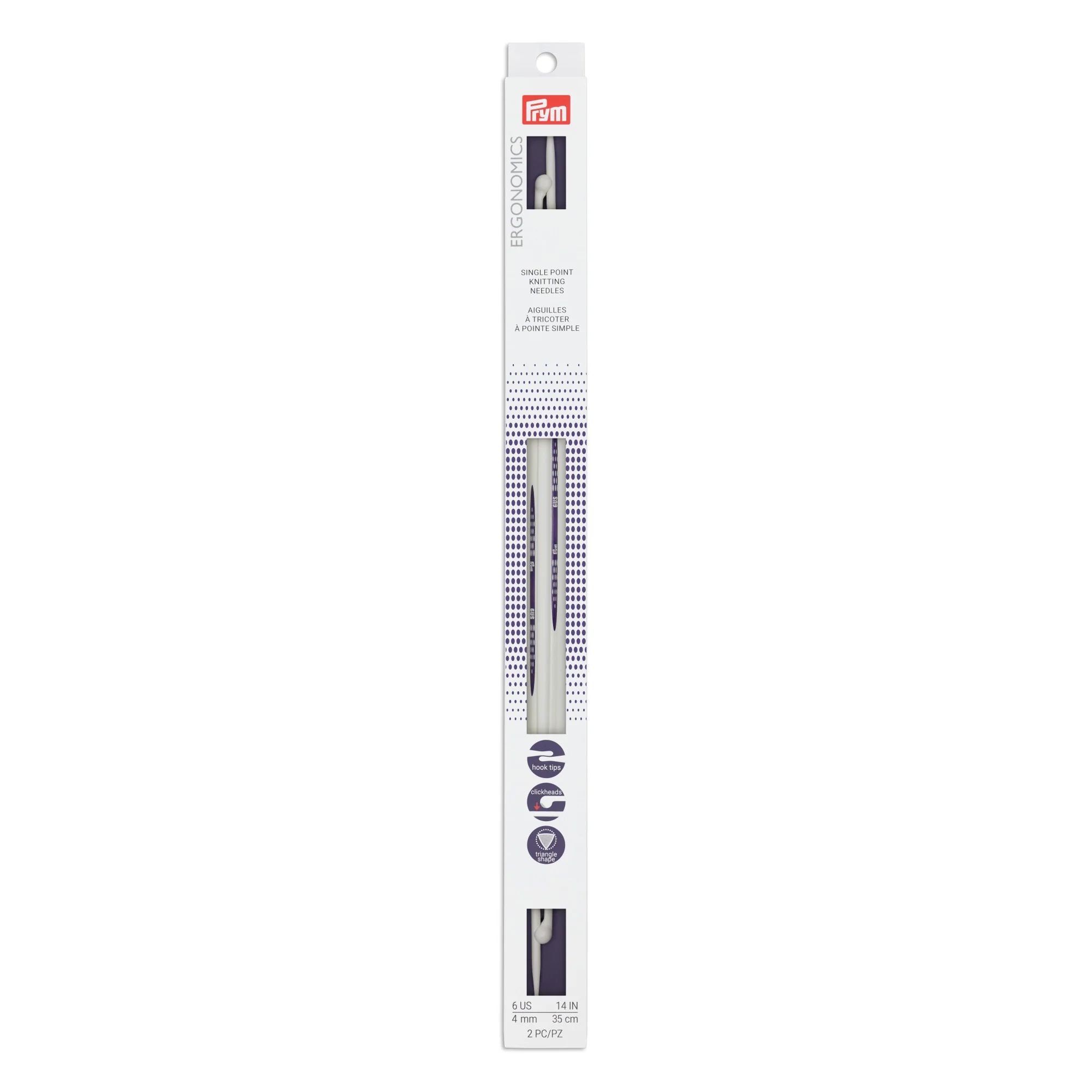 14" Single Point Knitting Needles, US 6 (4mm) - Image 2