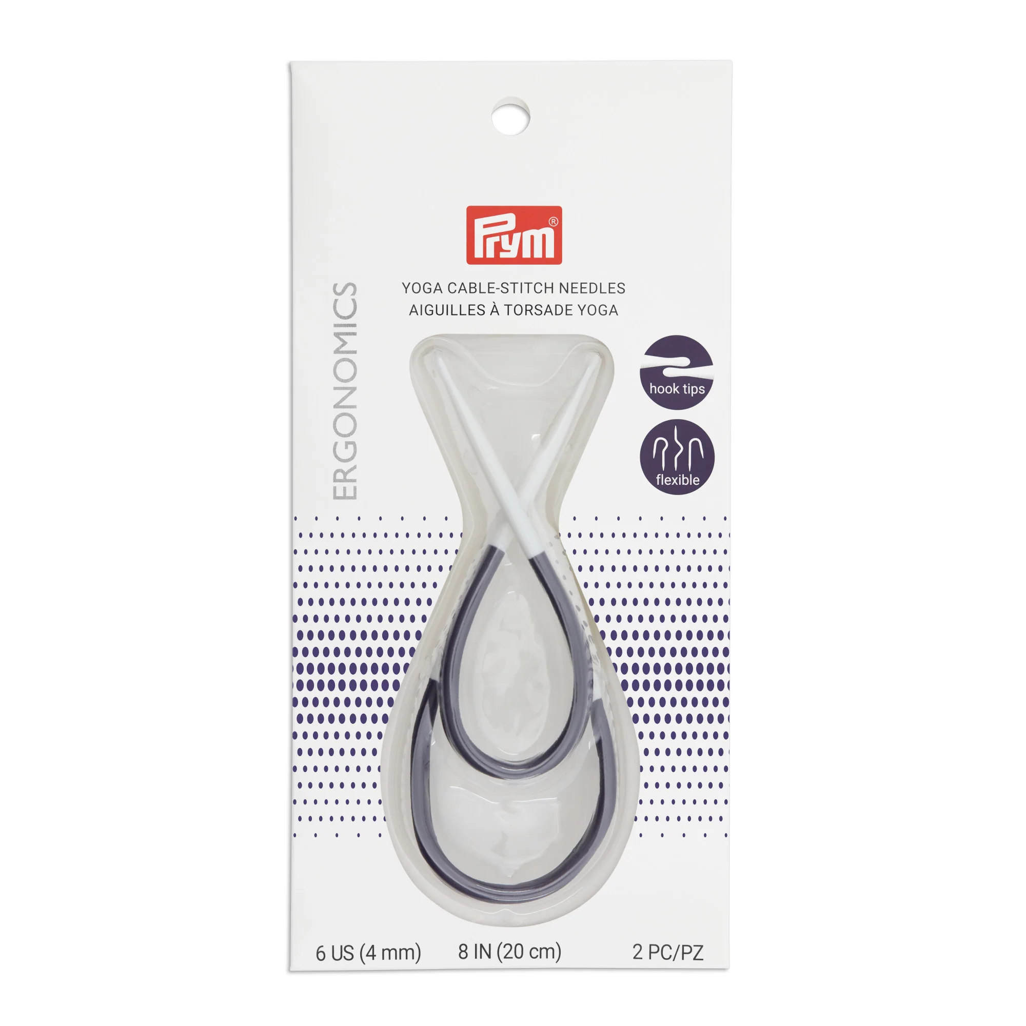 8" Yoga Cable-Stitch Needle, US 6 (4mm) - Image 2