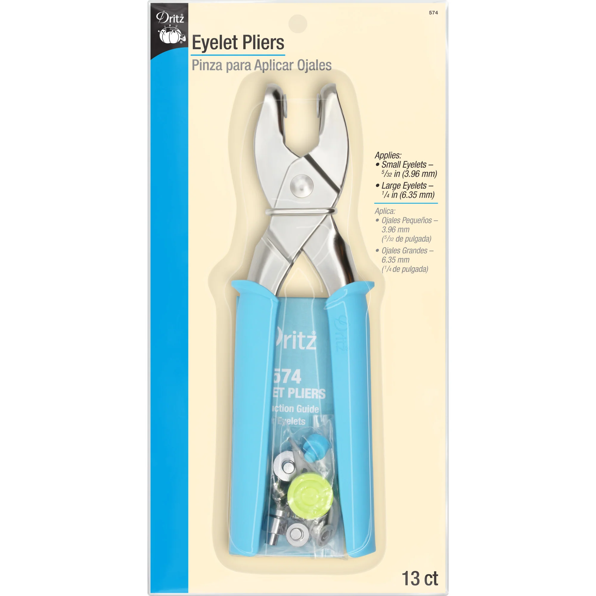 Eyelet Pliers for 5/32" & 1/4" Eyelets, Turquoise - Image 2