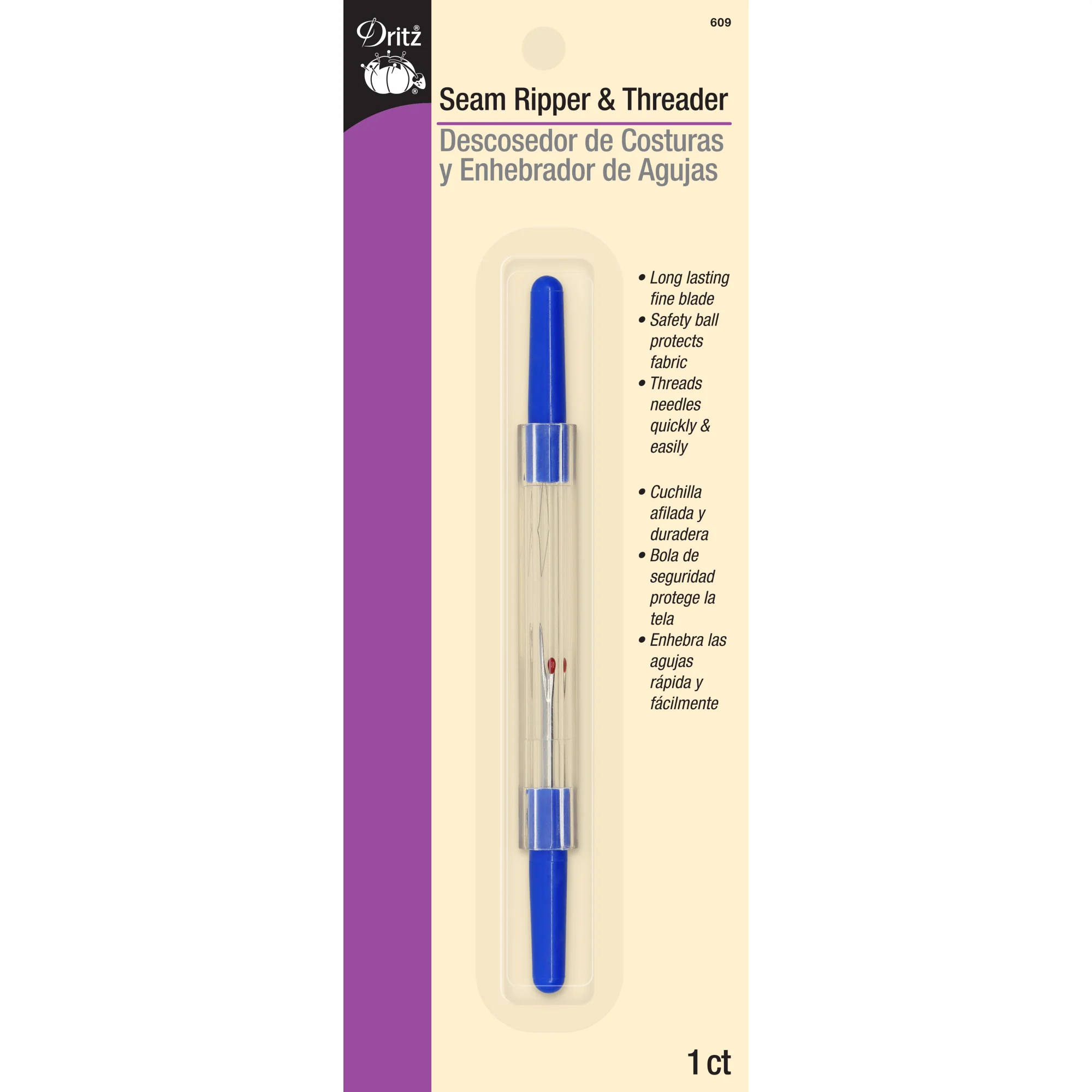 Seam Ripper & Threader, Fine Blade