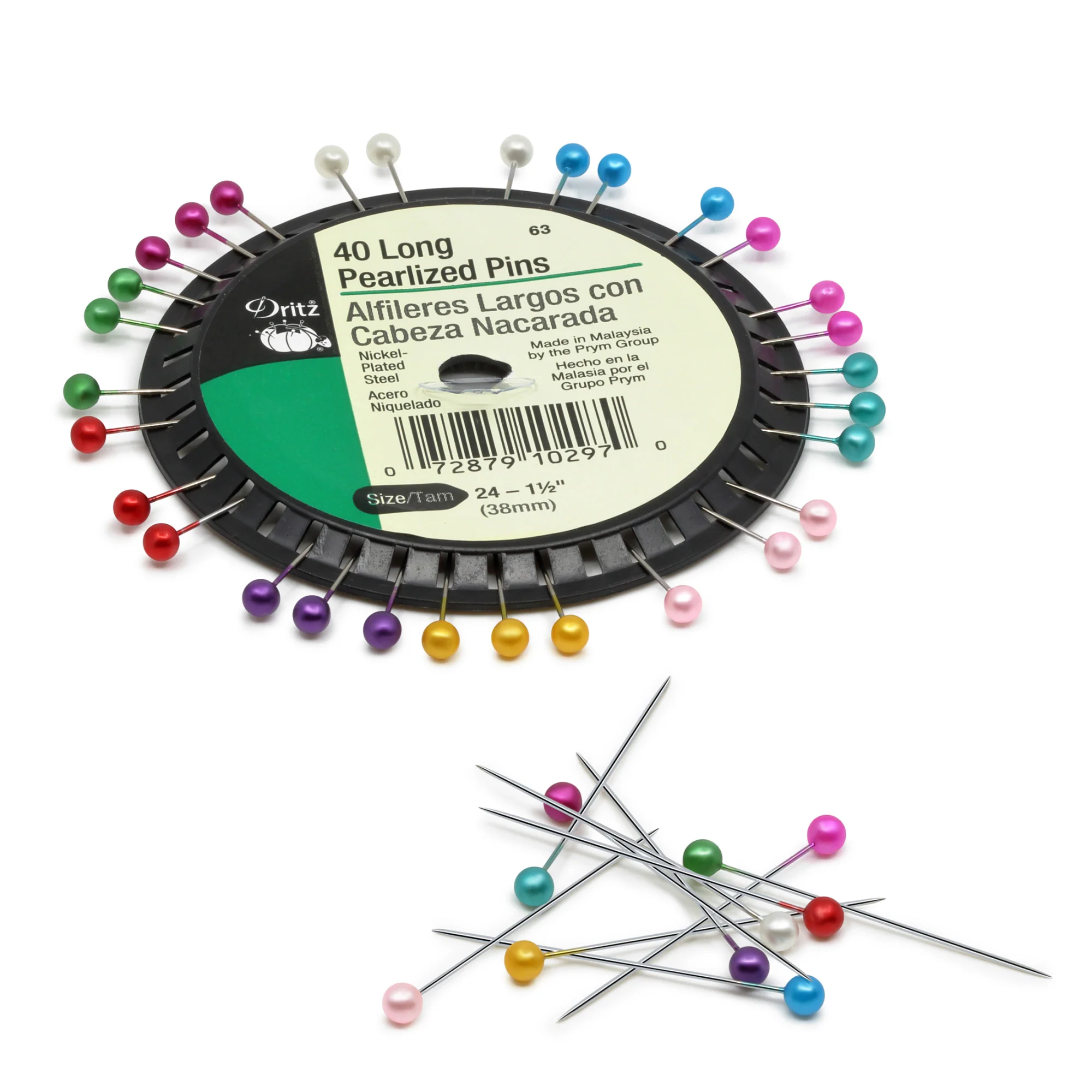 1-1/2" Long Pearlized Pins, Assorted, 40 pc - Image 3