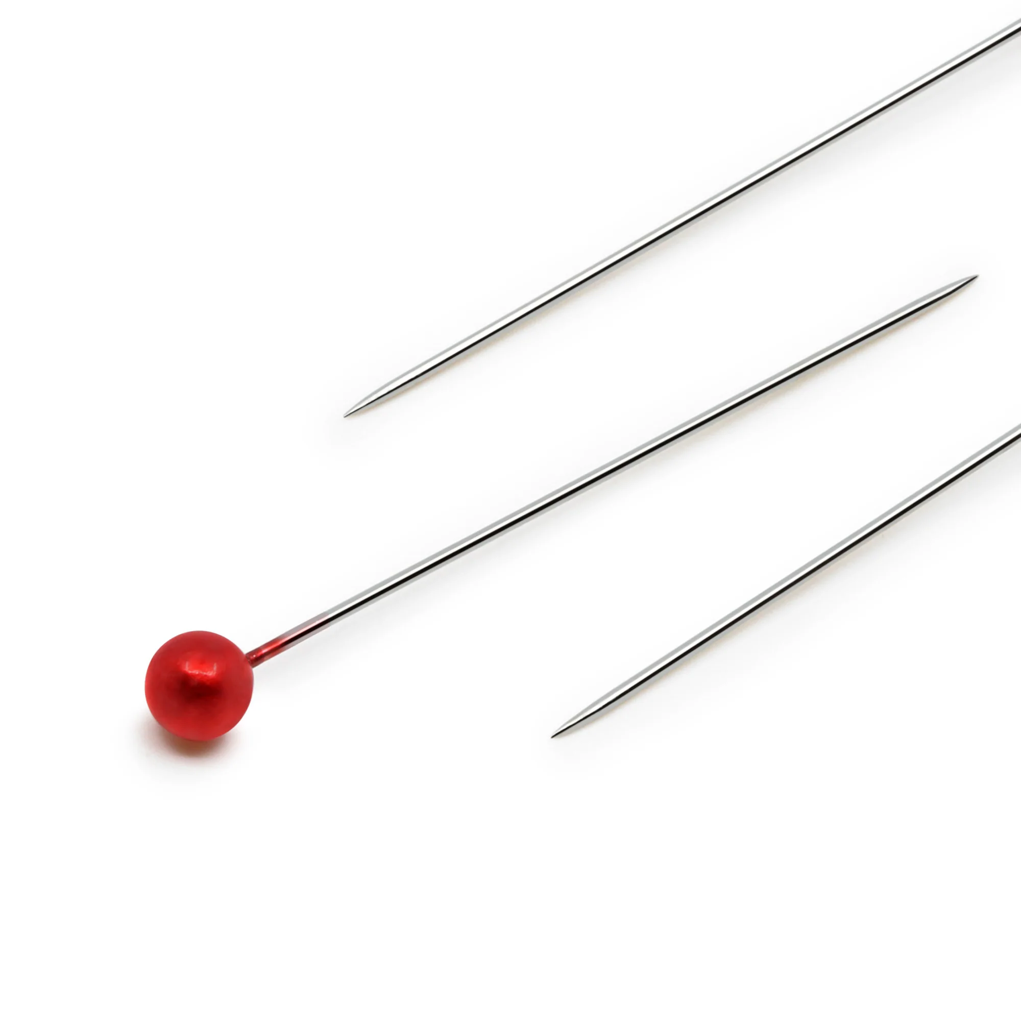 1-1/2" Long Pearlized Pins, Red, 100 pc - Image 2
