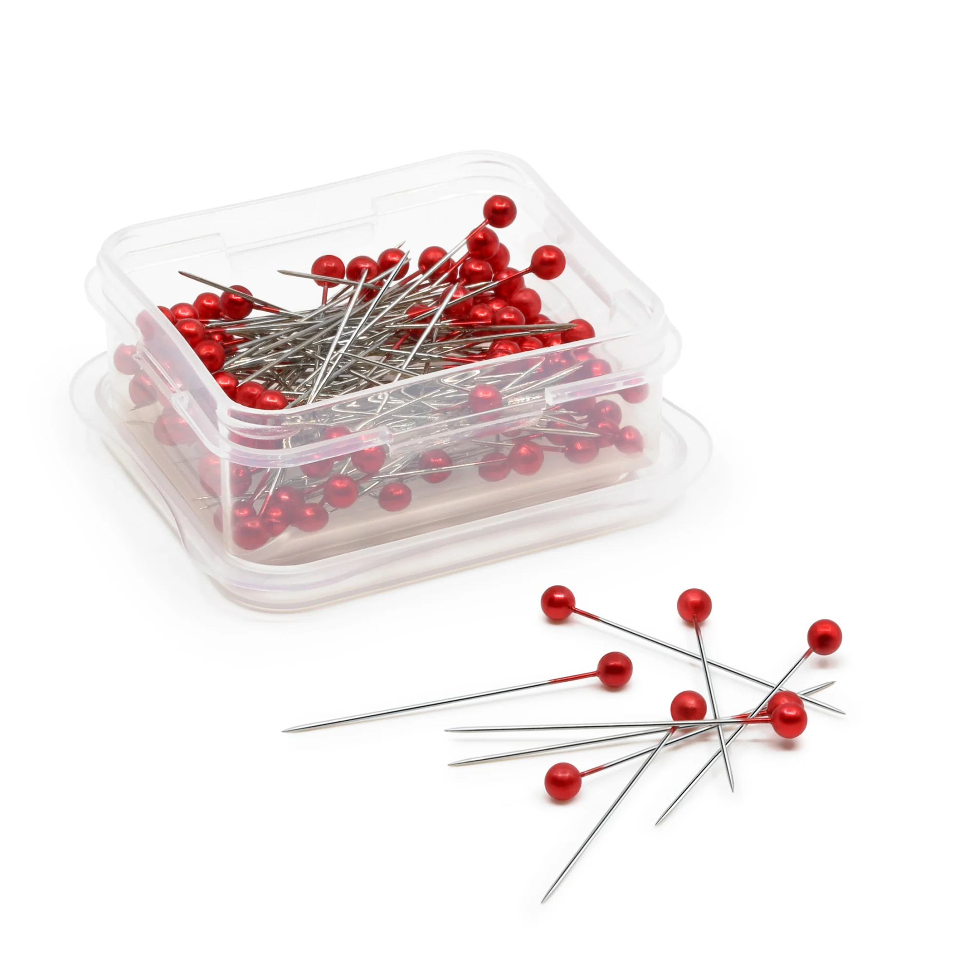 1-1/2" Long Pearlized Pins, Red, 100 pc - Image 3