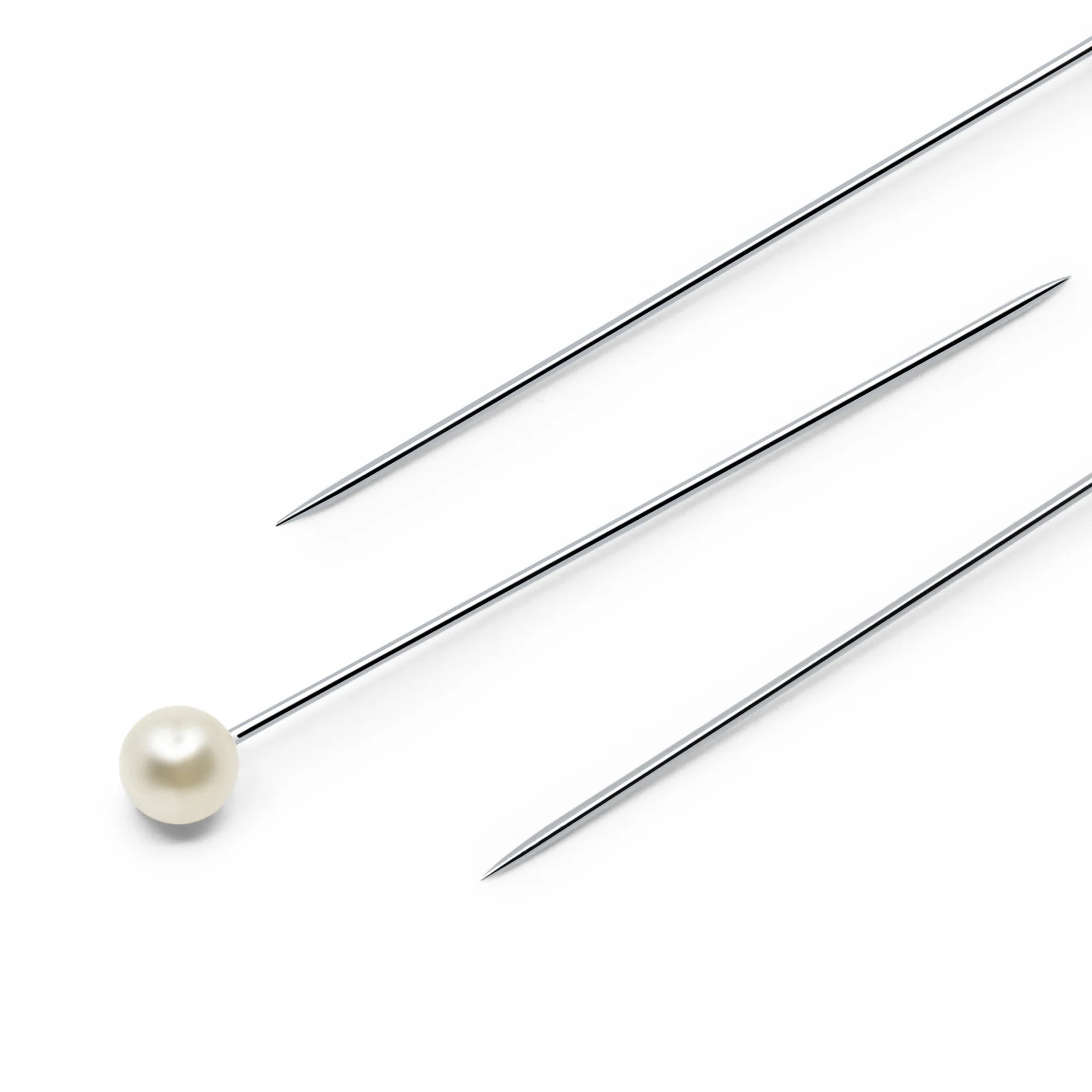 1-1/2" Long Pearlized Pins, White, 100 pc - Image 2