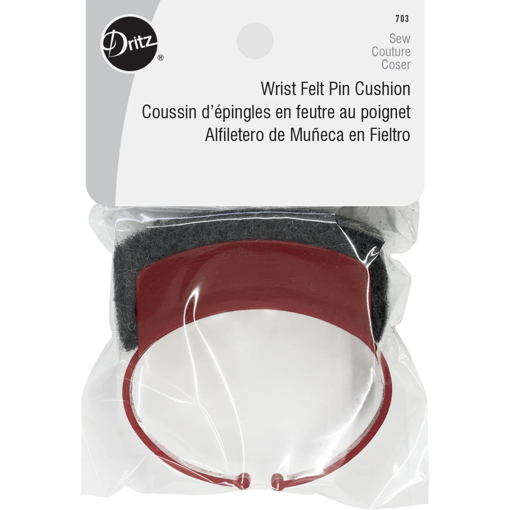 Wrist Felt Pin Cushion, Red