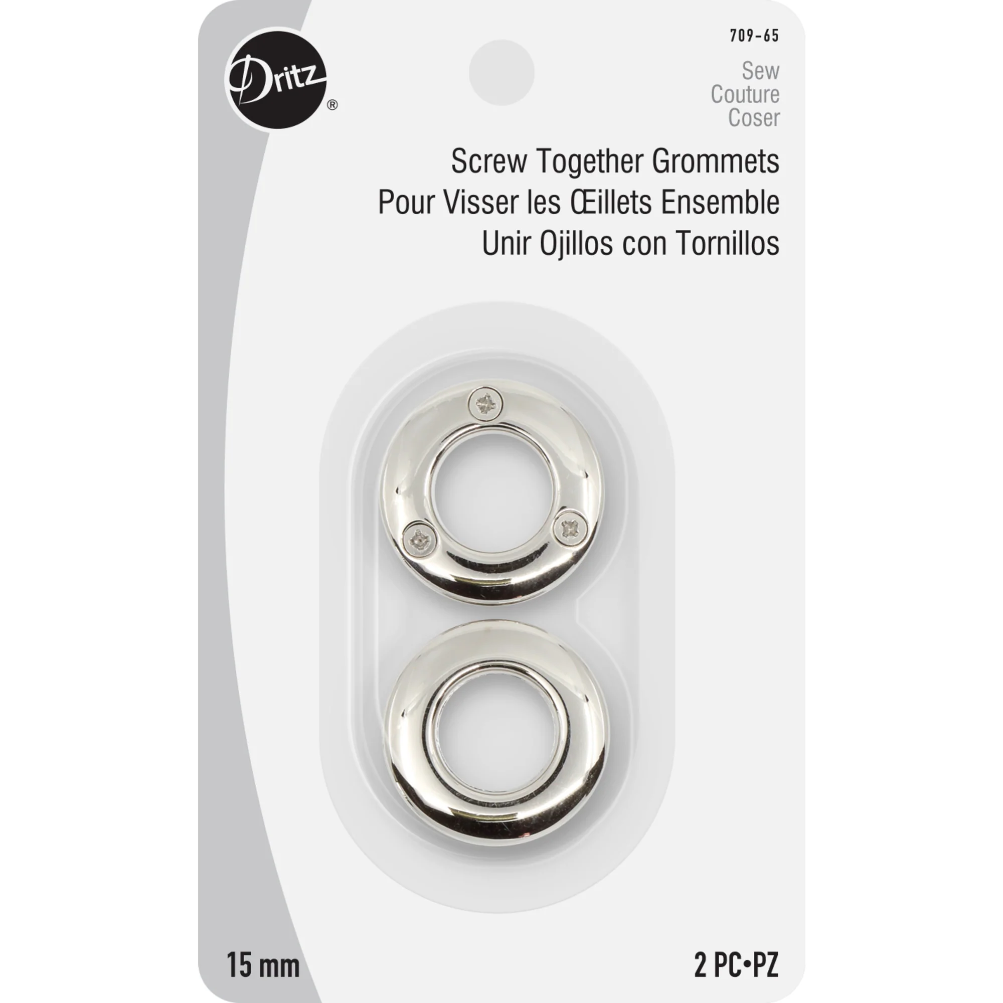 Screw Together Grommets, 2 pc, Nickel