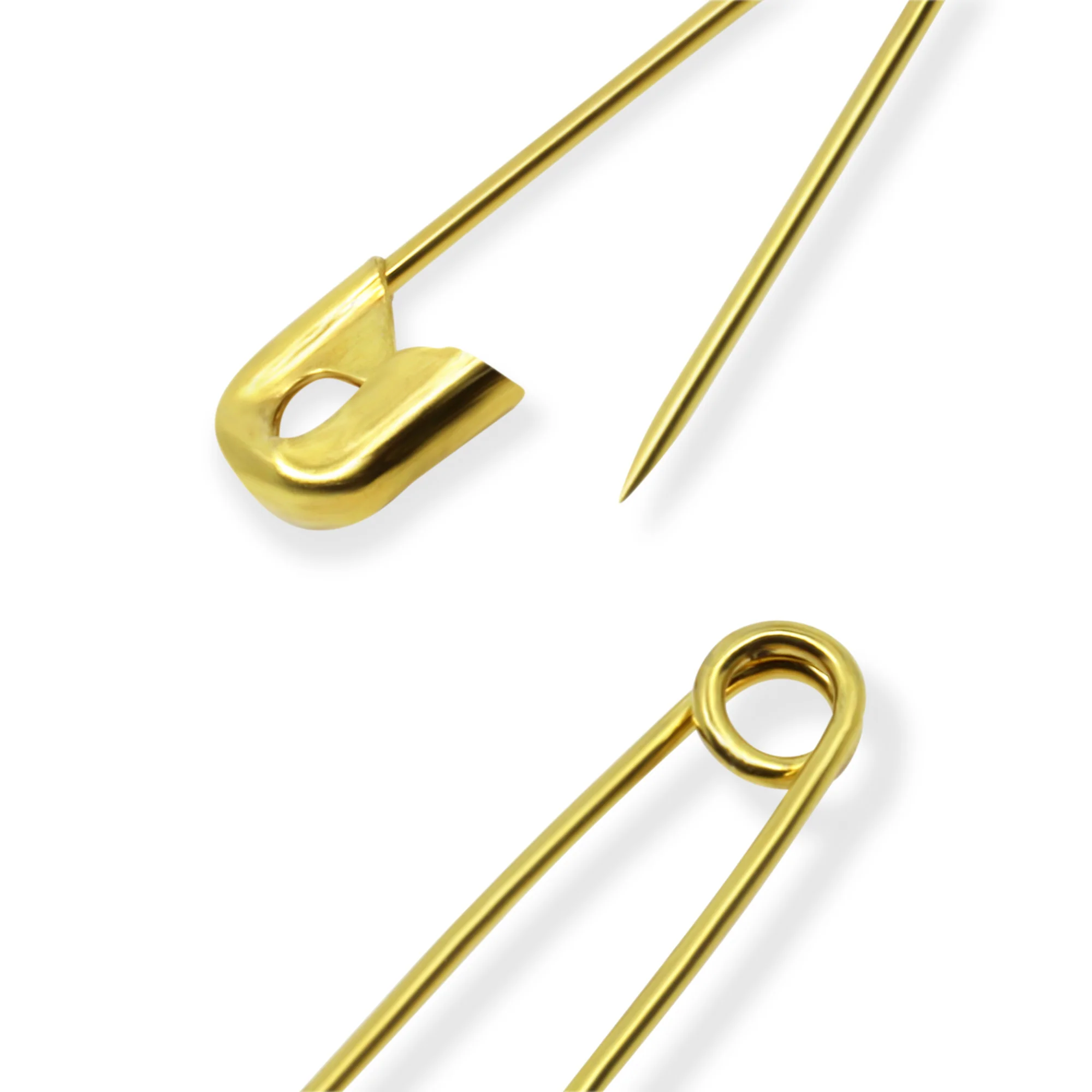 3/4" Safety Pins, Gilt, 15 pc - Image 3