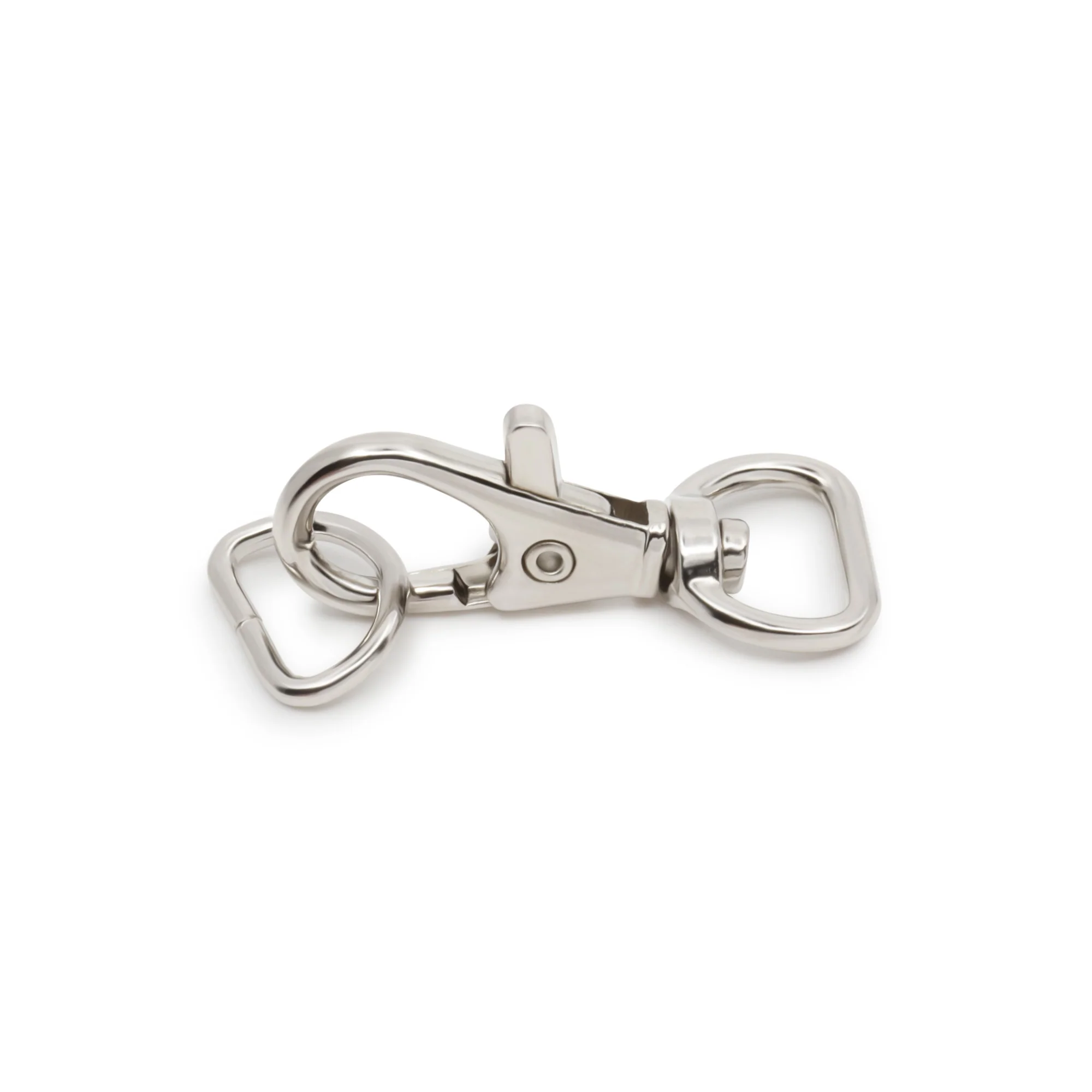 1/2" Small Swivel Hook & D-Ring, Nickel - Image 3