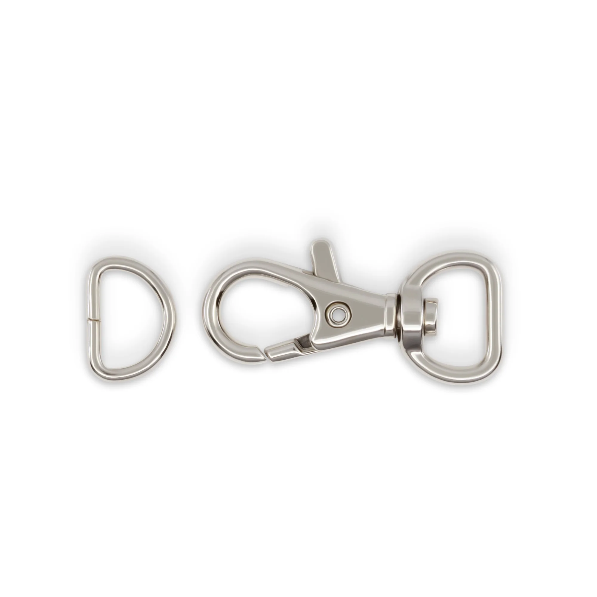 1/2" Small Swivel Hook & D-Ring, Nickel - Image 4