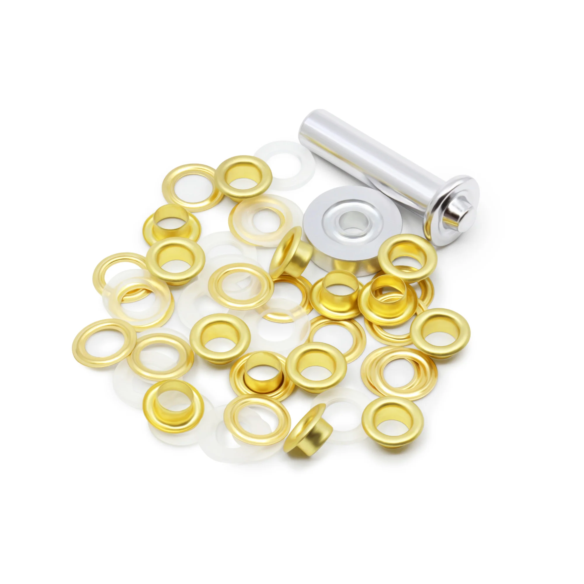 1/4" 2-Part Eyelets & Tools, 15 Sets, Matte Gold - Image 5