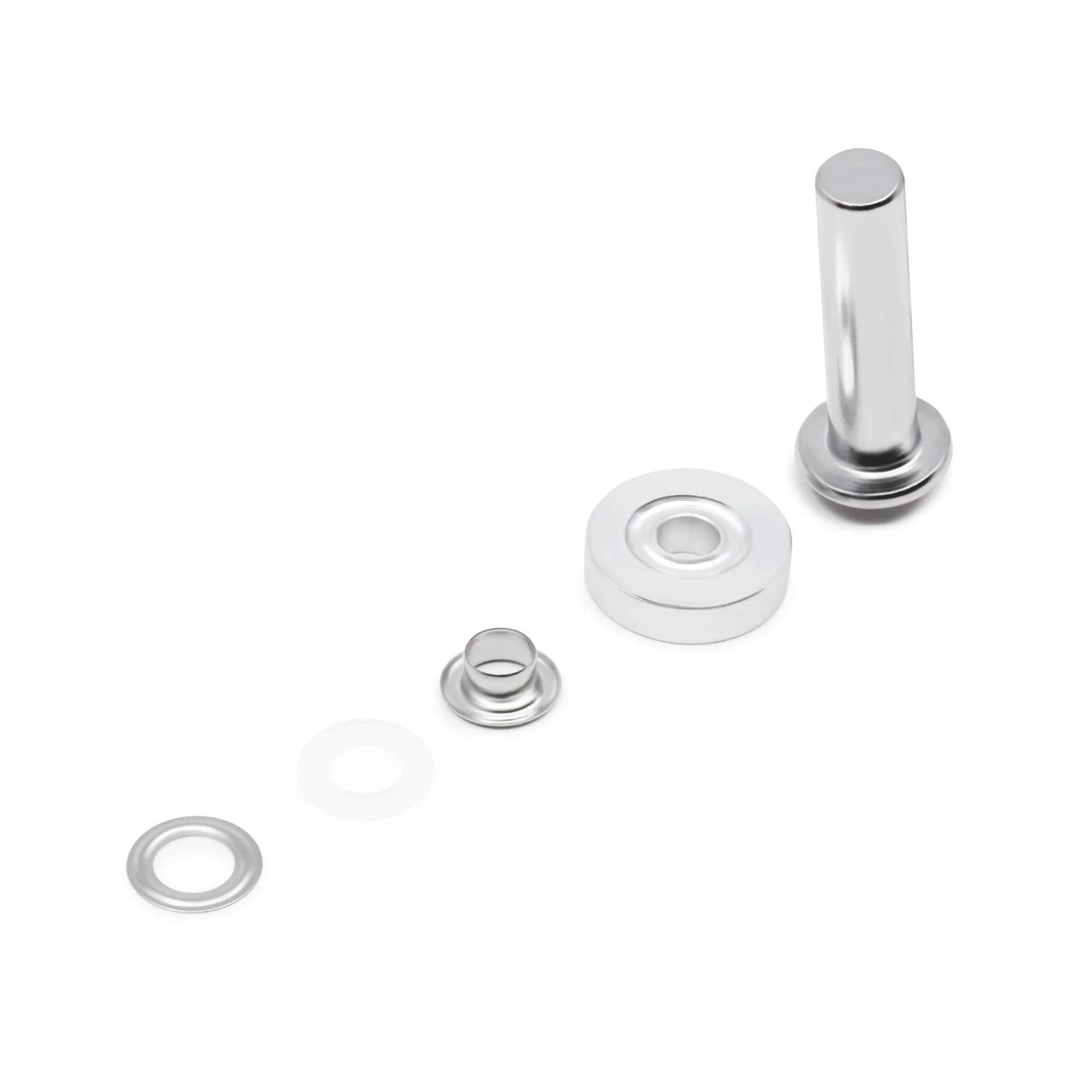 1/4" 2-Part Eyelets & Tools, 15 Sets, Nickel - Image 4