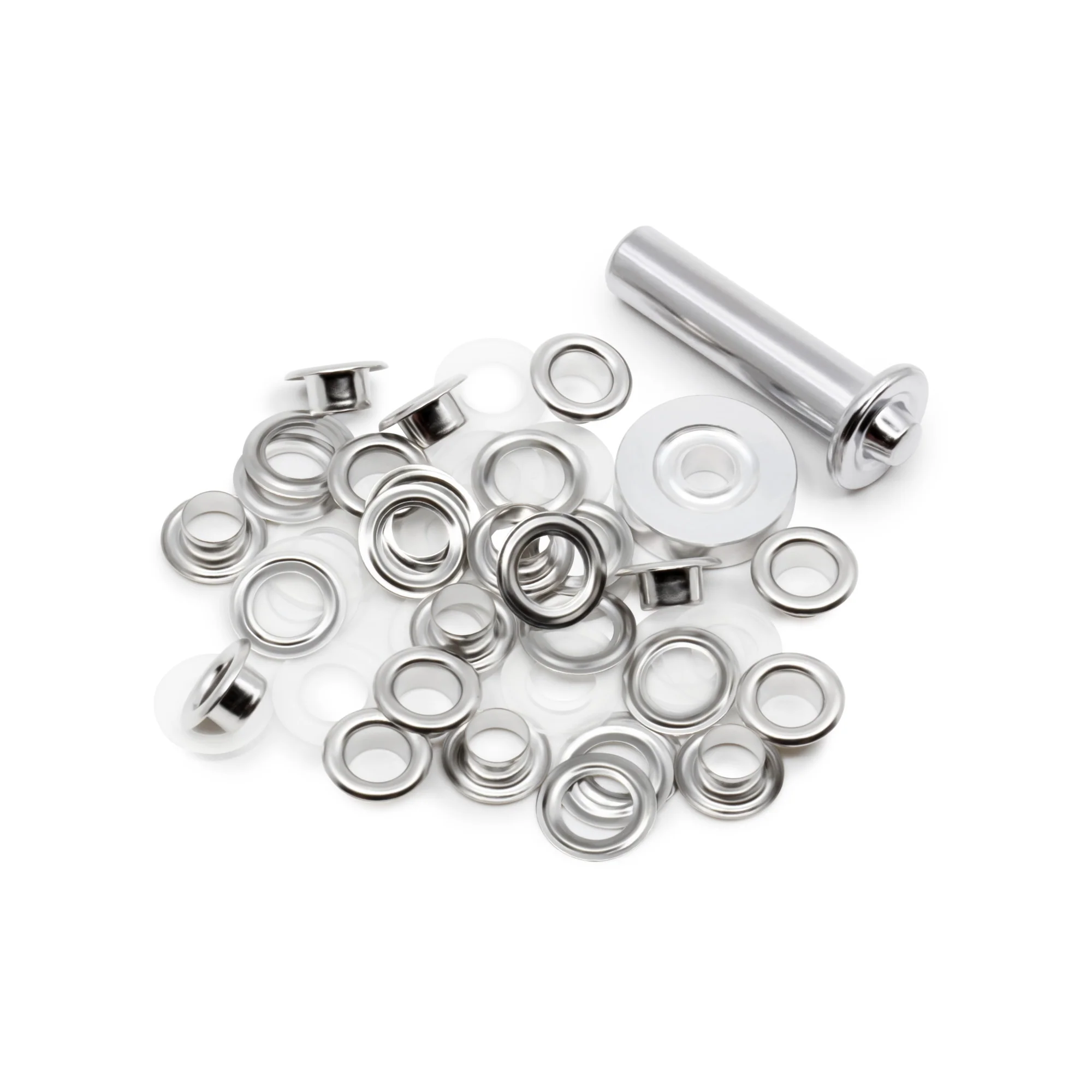 1/4" 2-Part Eyelets & Tools, 15 Sets, Nickel - Image 5