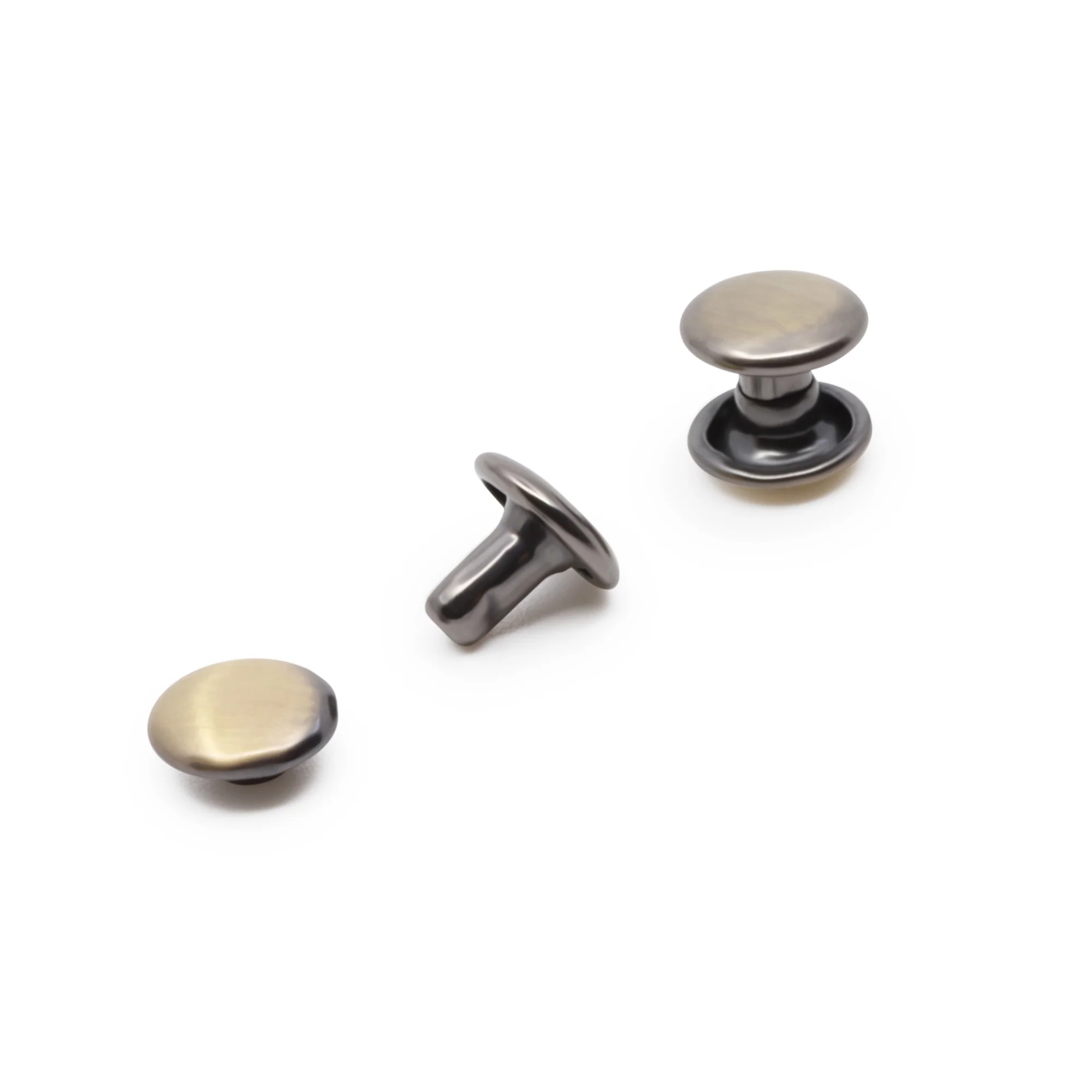 Double-Cap Rivets, 24 Sets, Brushed Brass - Image 2