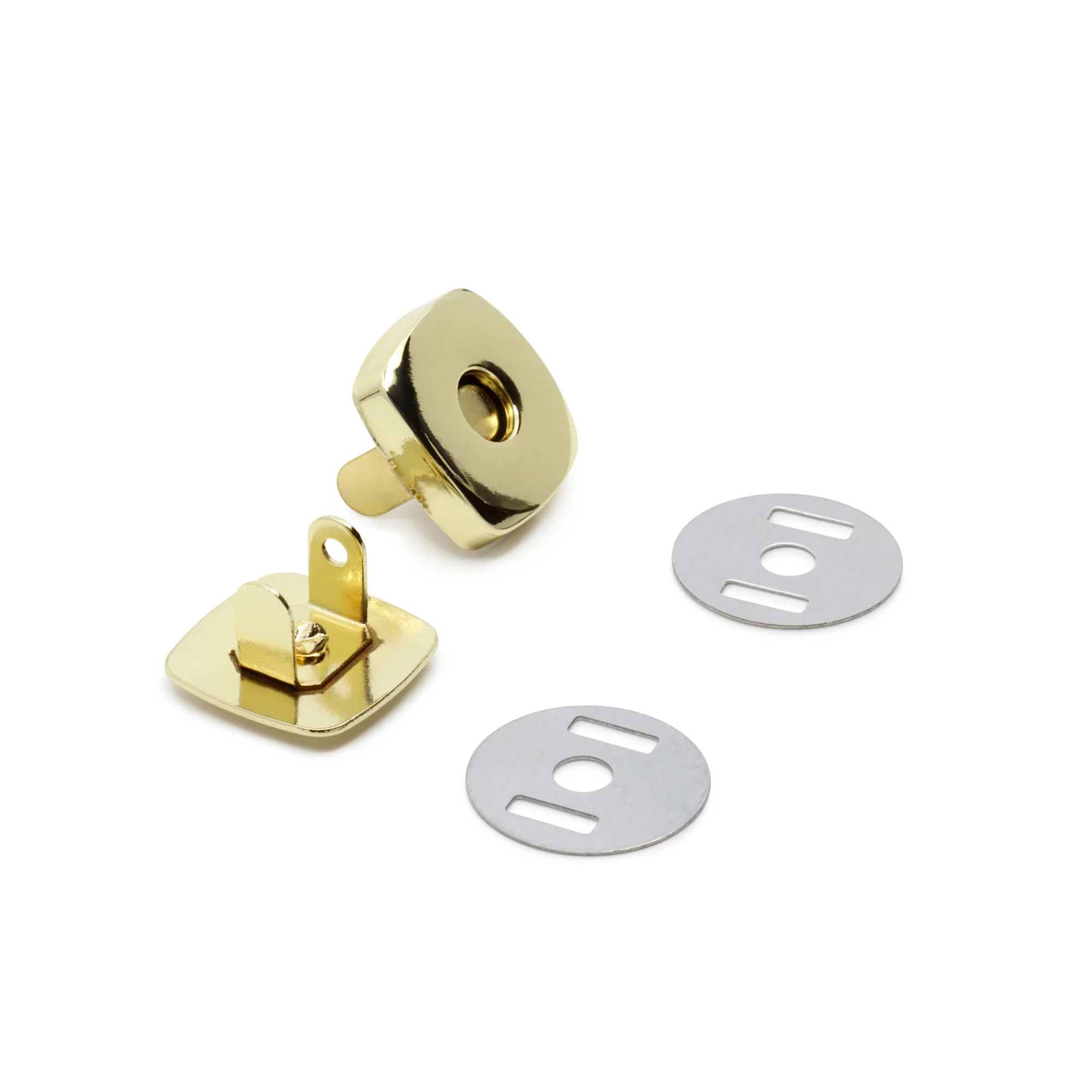 3/4" Square Magnetic Snaps, 2 Sets, Gold - Image 3