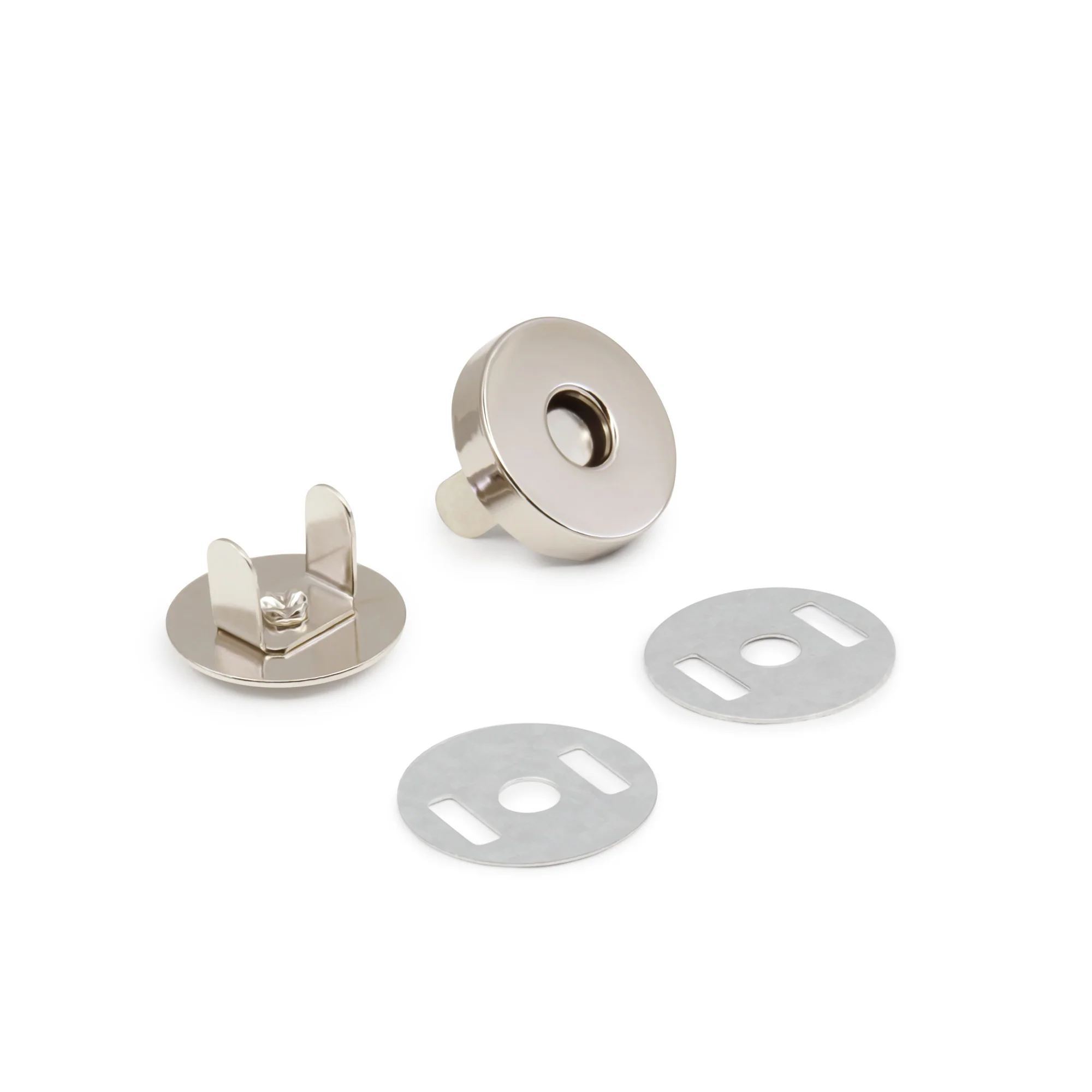 3/4" Magnetic Snap, 1 Set, Nickel - Image 3