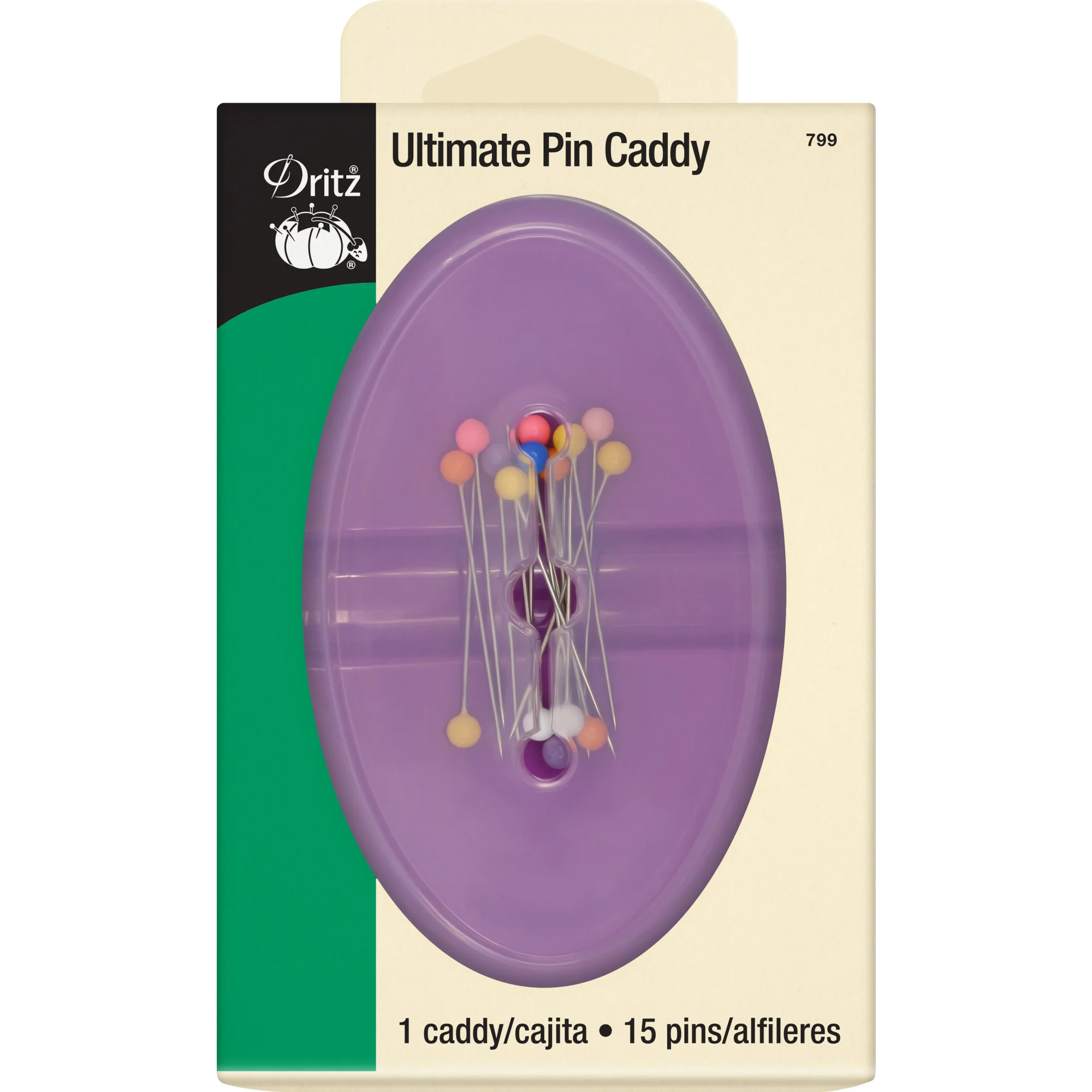 Ultimate Magnetic Pin Caddy with Ball Pins, Assorted Colors, 1 Caddy, 15 Ball Pins - Image 3