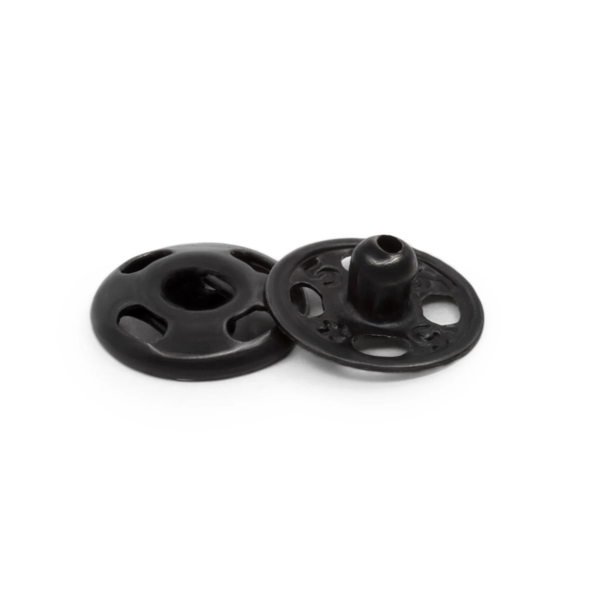 Sew-On Snaps, 10 Sets, Size 1/0, Black