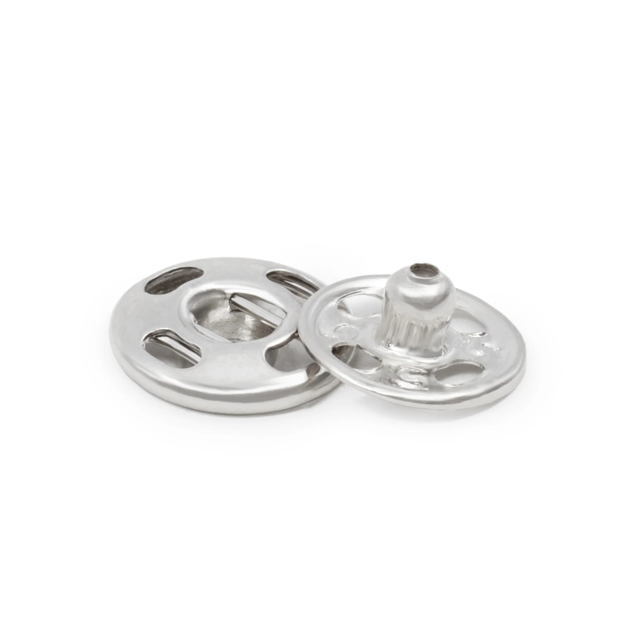 Sew-On Snaps, 10 Sets, Size 1/0, Nickel - Image 2